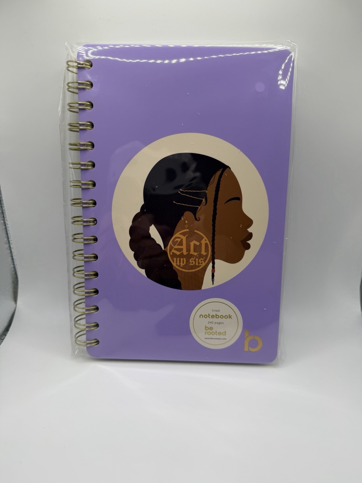 NEW Be Rooted 240pg Ruled Journal 5.5″x8.5″ Act Up Sis Lined Paper Hard Cover