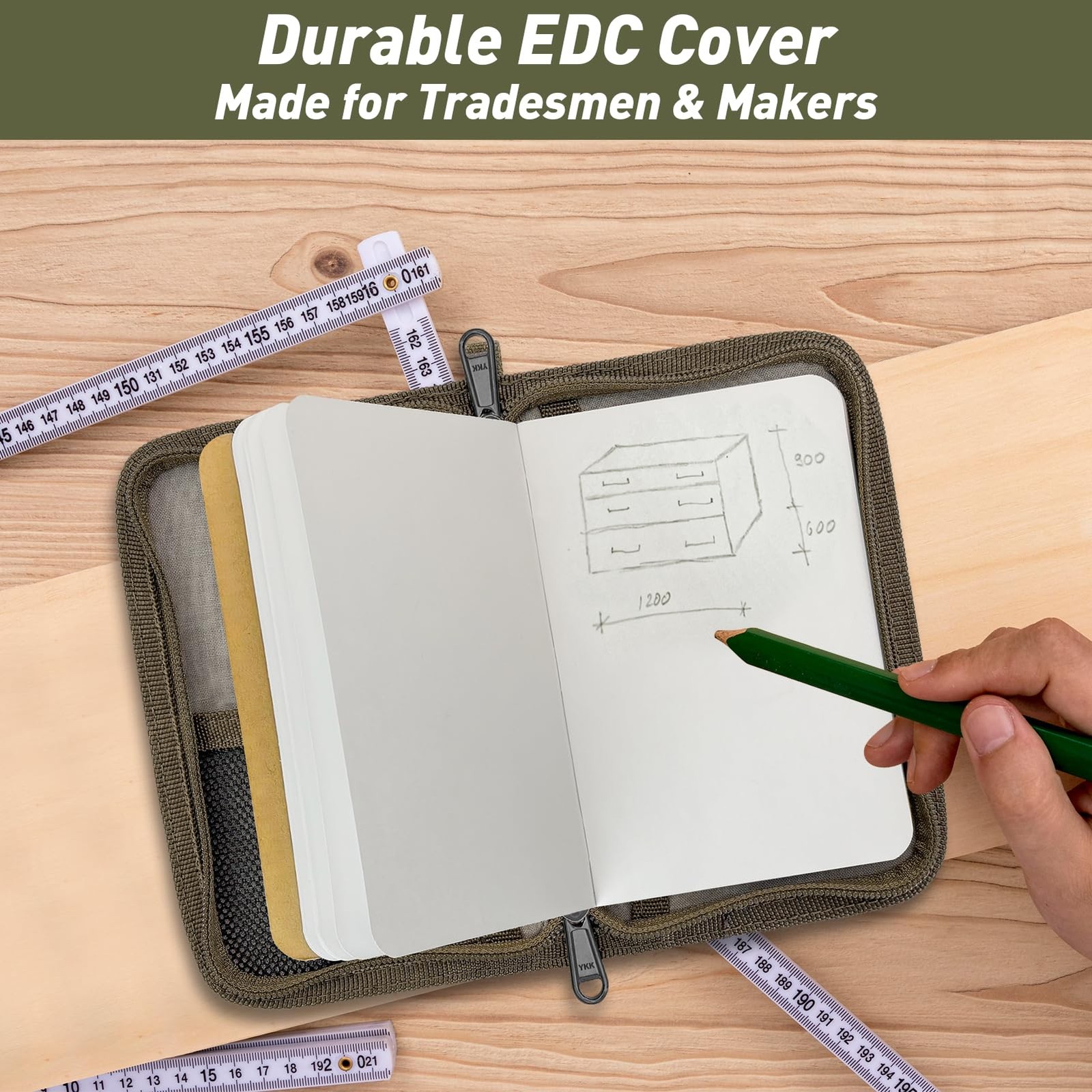 Waxed Canvas Journal Cover for Field Notes, Moleskine, 3.5×5.5, Water