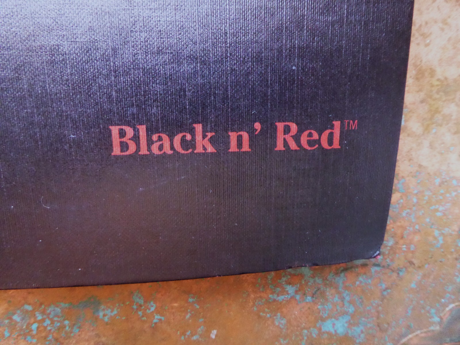 Black n’ Red Lined Notebook Optik Paper Hardcover Business Journal Unused 12″