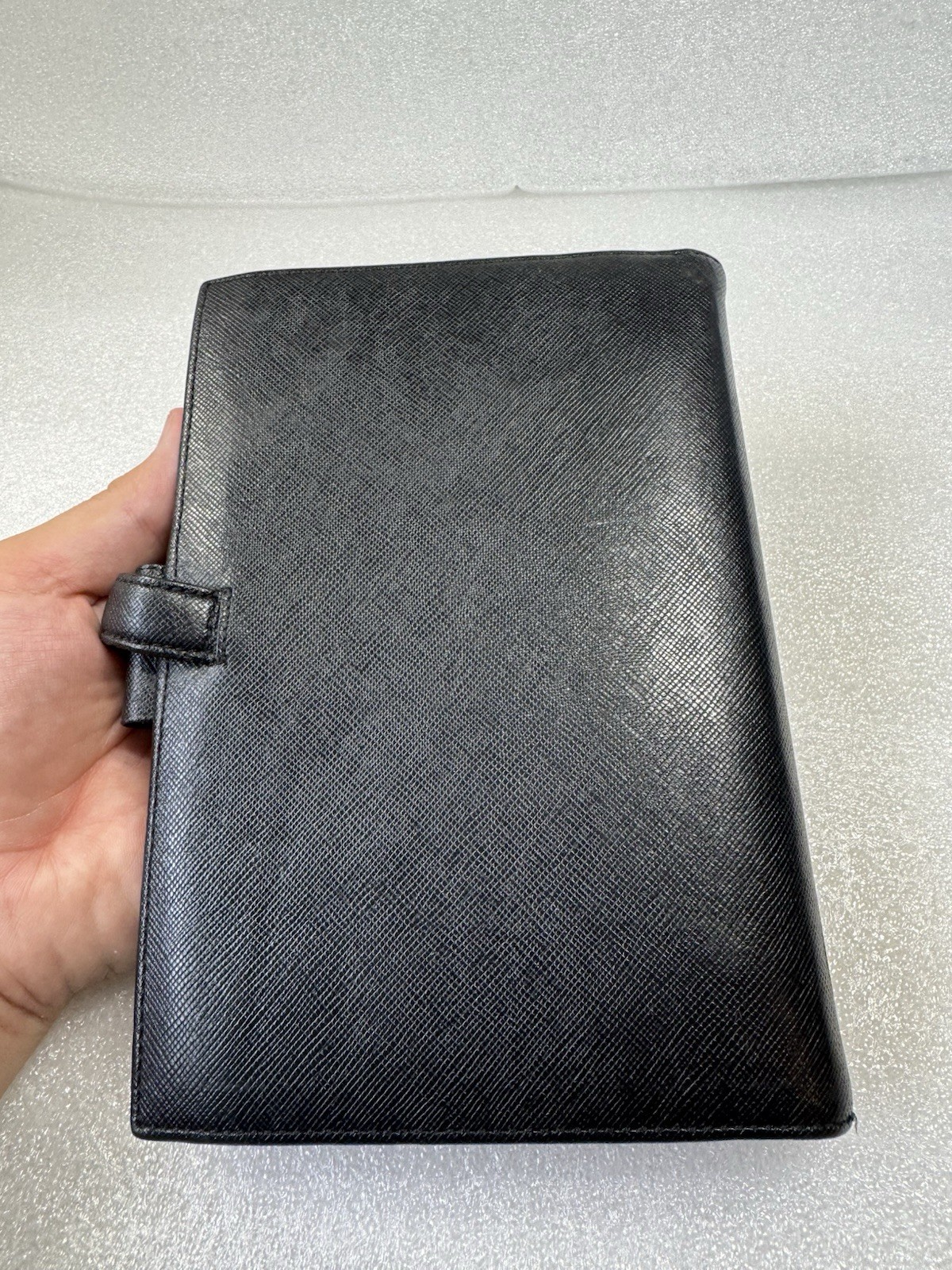 Vintage 90s Filofax Pocket Portobello – Black Italian Textured Leather Organizer