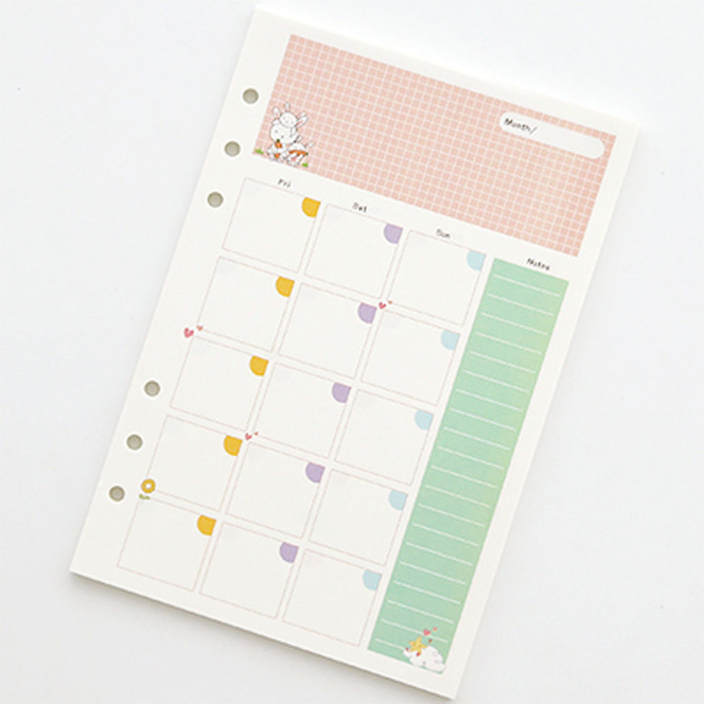 New A5/A6 Month Week Ruled Colourful Planner Diary Refill Schedule Organiser #B9