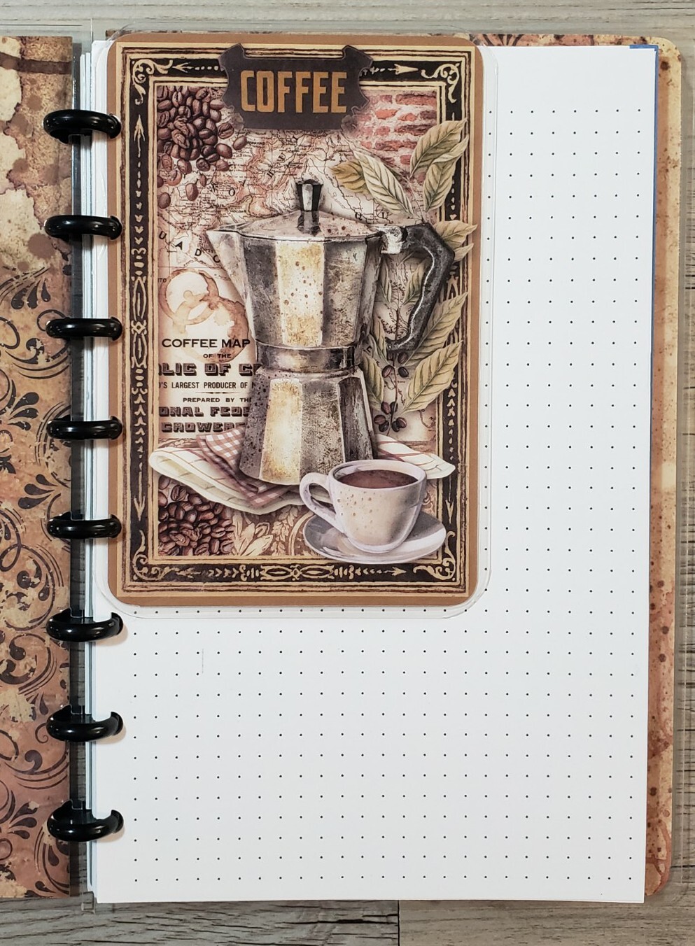 Stamperia Coffee & Chocolate Cardstock Bookmark For TUL Arc 8 Disc Planners #3