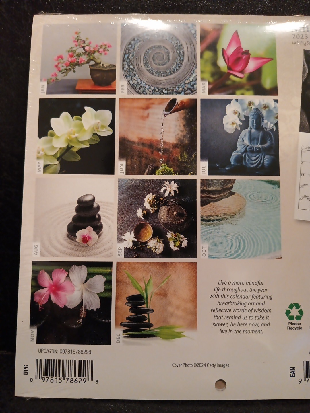 MINDFUL LIVING Brush Dance 2025 7″ x 7″ Mini Wall Calendar (New & Sealed)