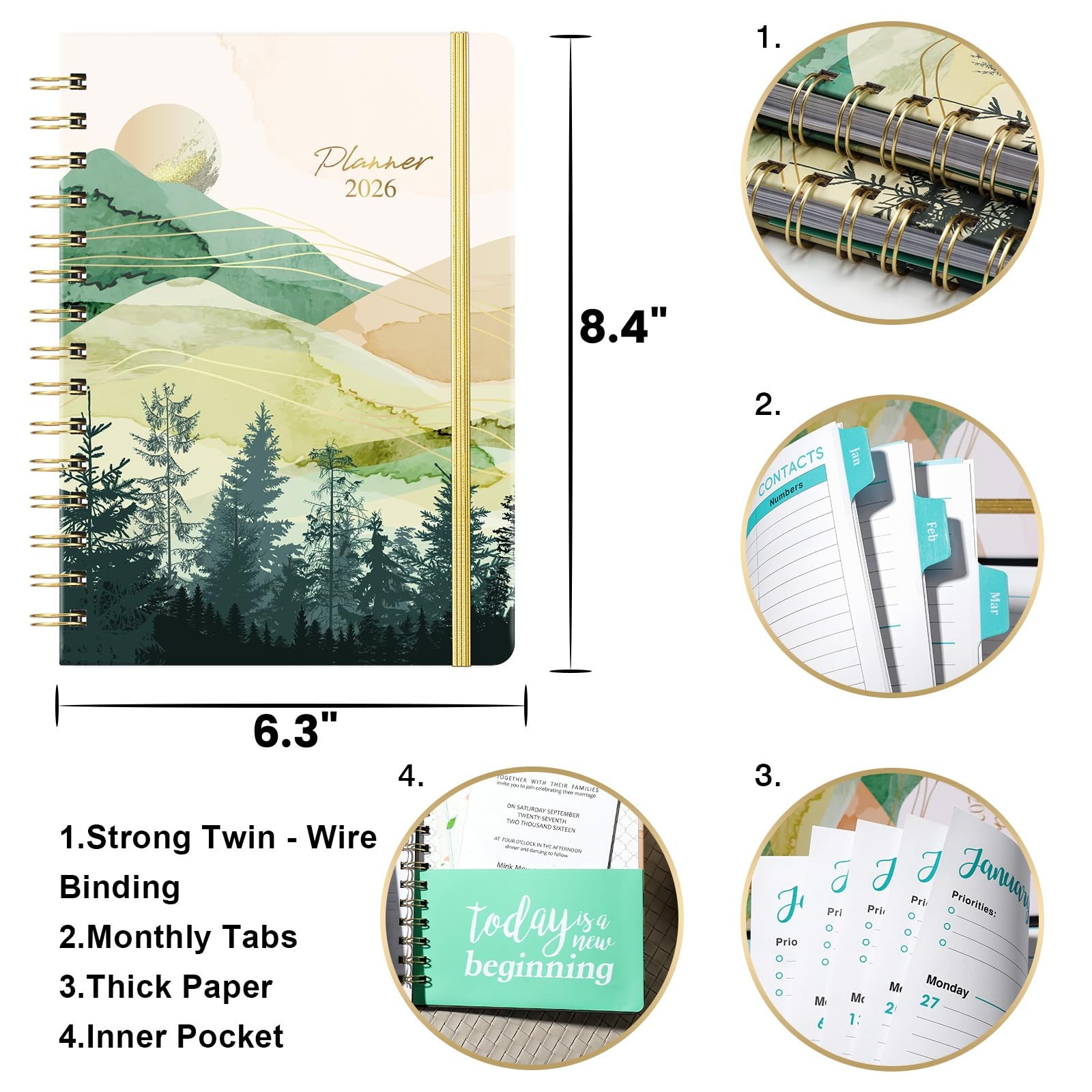 2026 Planner – 2026 Planner Weekly and Monthly from JAN. 2026 – DEC. 2026, 6.4″