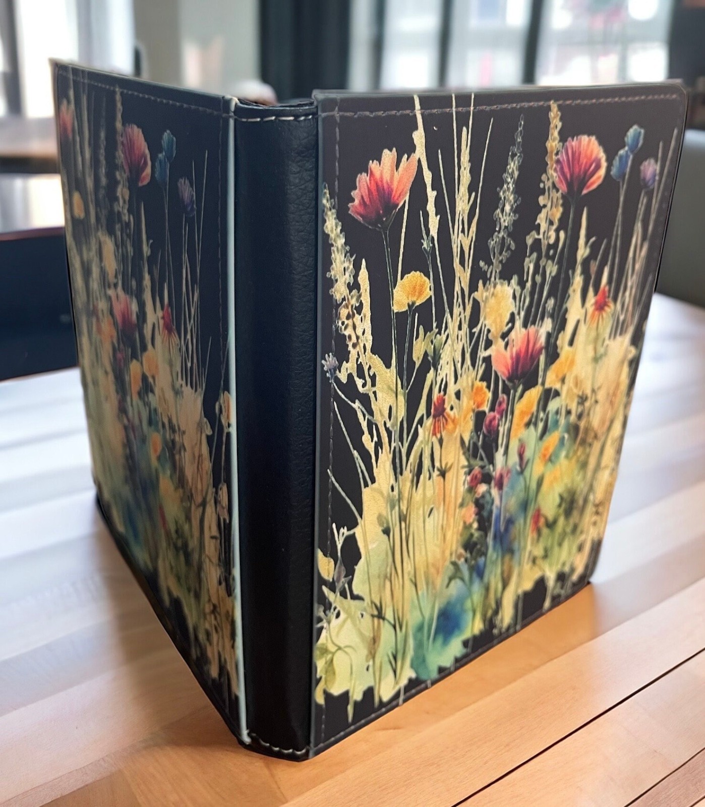 Wildflowers faux leather journal cover