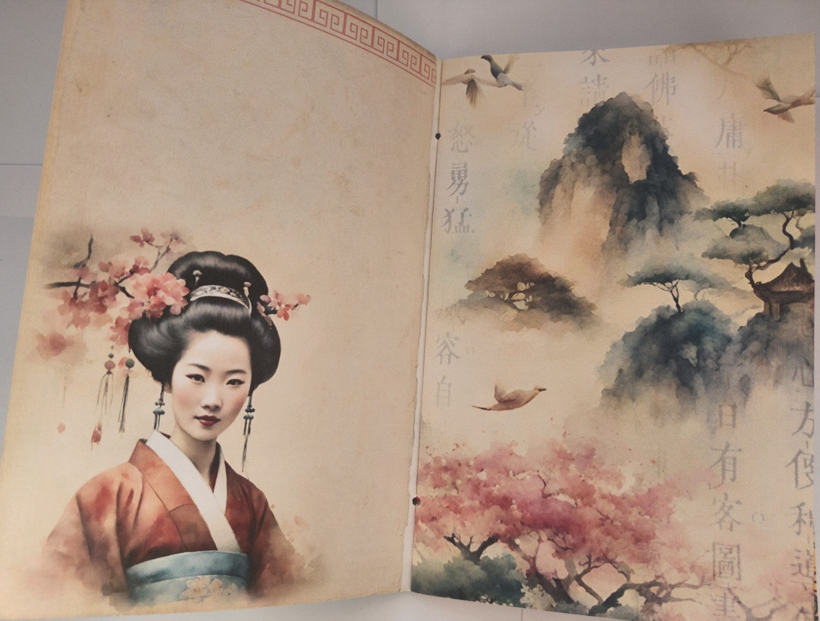 “ASIAN SPLENDOR” Oriental Japanese Style Junk Journal Vibrant Images 40pg 6″x9″