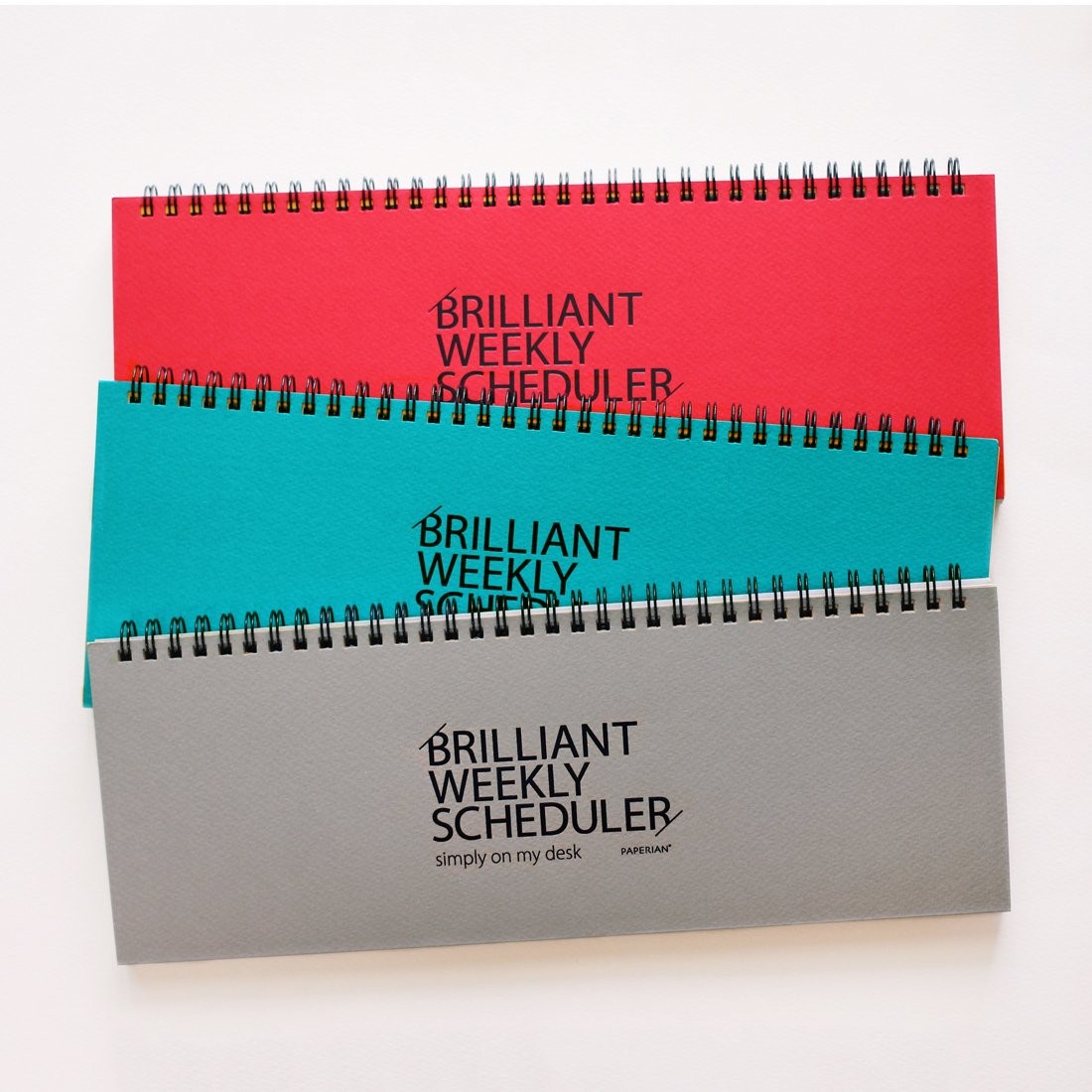 PAPERIAN Brilliant Weekly Scheduler – Wirebound Undated Planner Gray