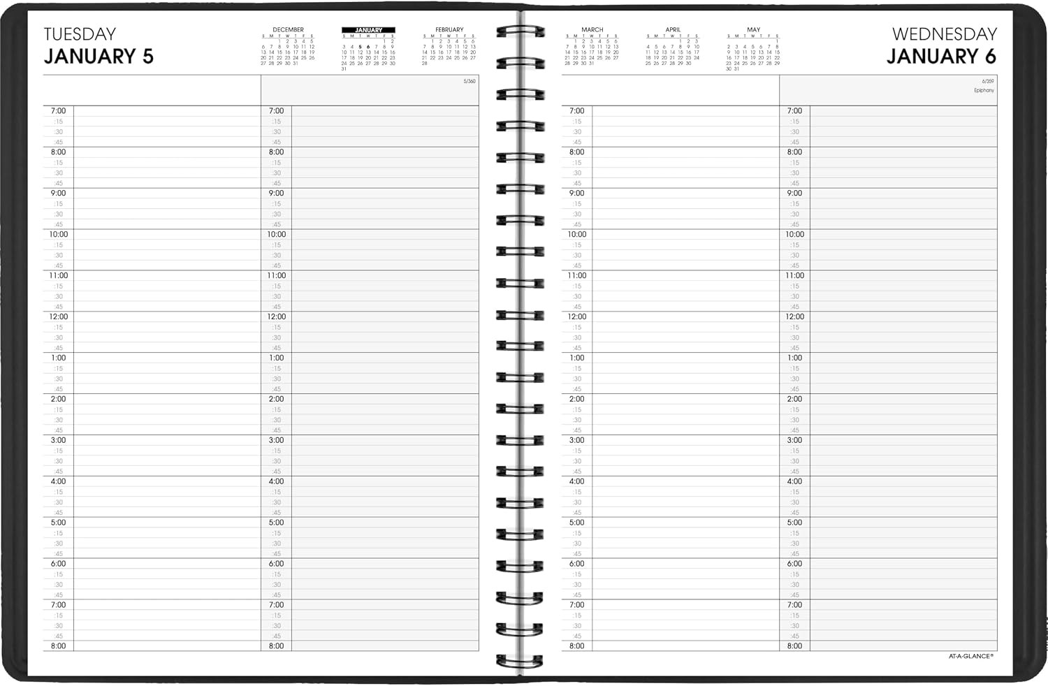 2027 Appointment Book Planner Daily Group Planner 8″ x 11″ Two Person