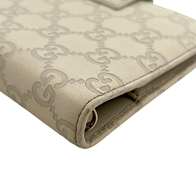 Gucci notebook cover, beige/white, Guccissima line, 115240 A0V1G 9022, 6-ring