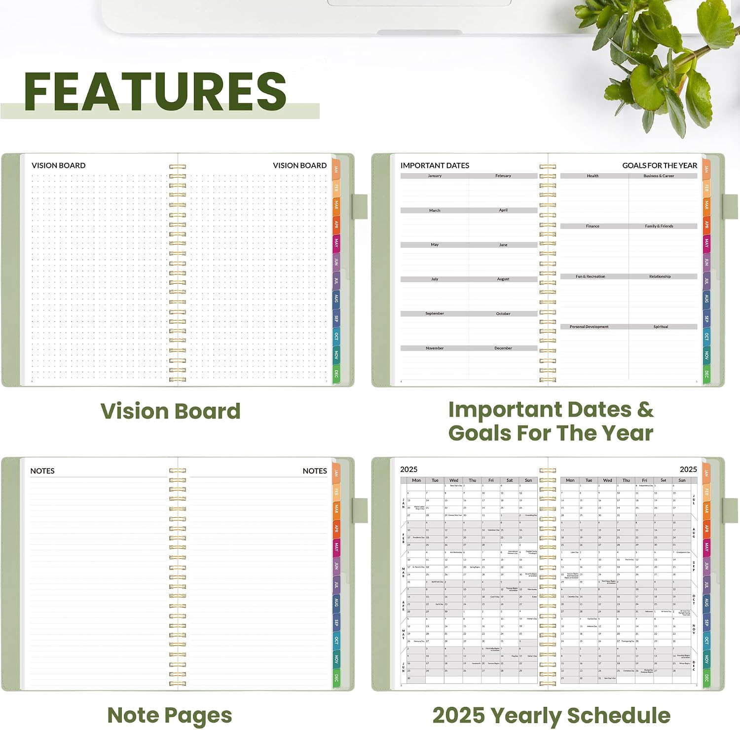 2025 Weekly Planner – Hourly Schedule 6.4″X8.5″, 30-Minites Appointment Book(Jan