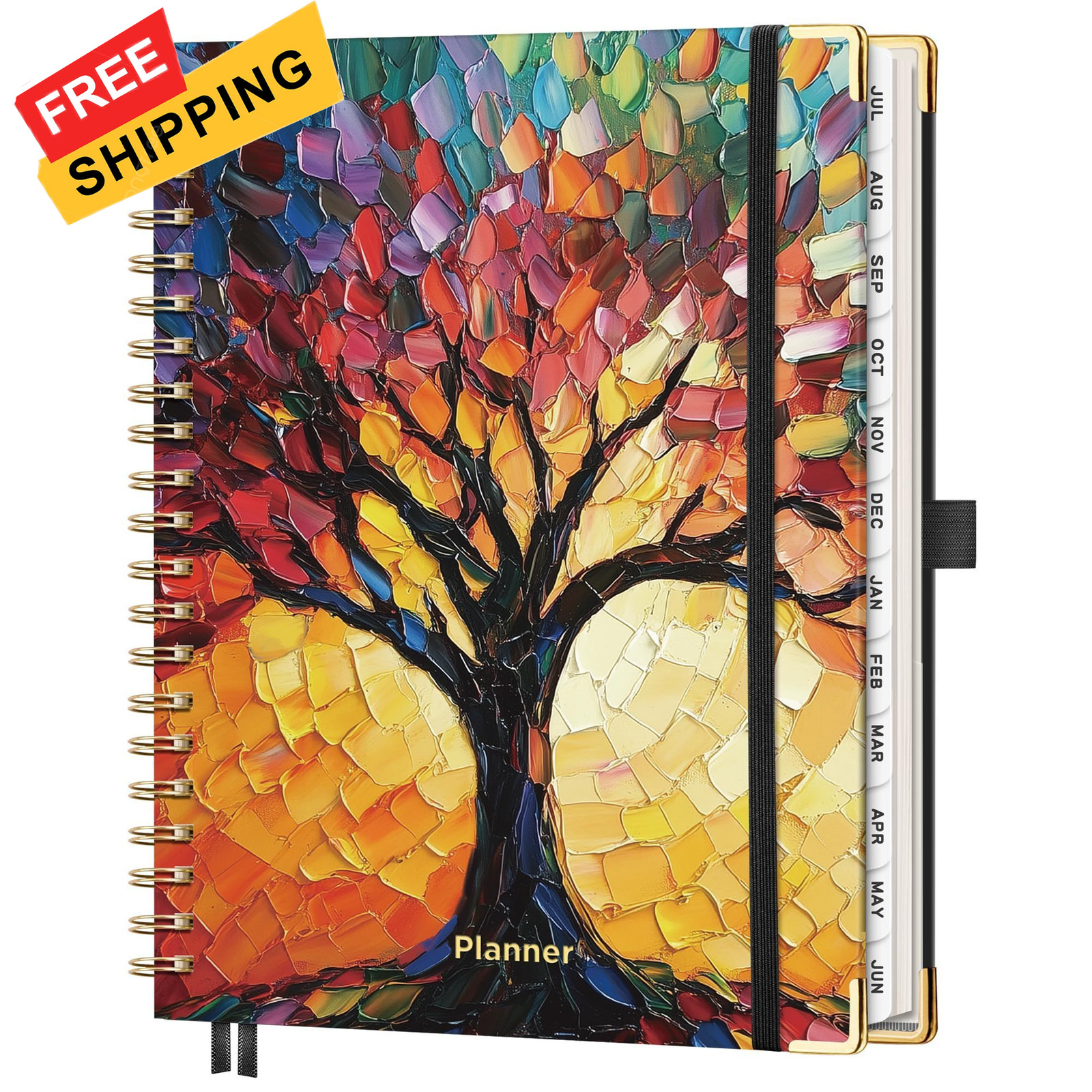 AHGXG Academic Planner 2026-2027, July 2026 – June 8.5″ x 11″, Colourful Tree