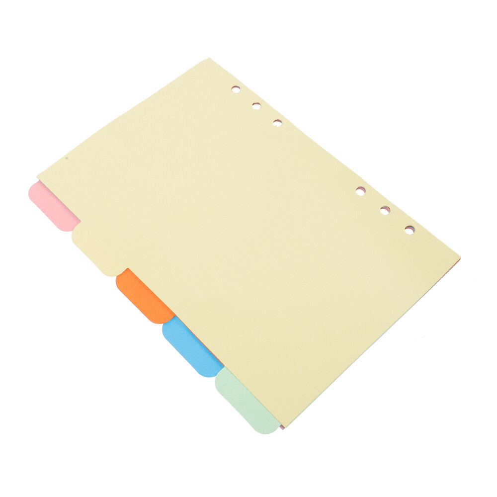 A5 Index Classified Lables 6-Holes Colorful Filler Project Sorter Pages