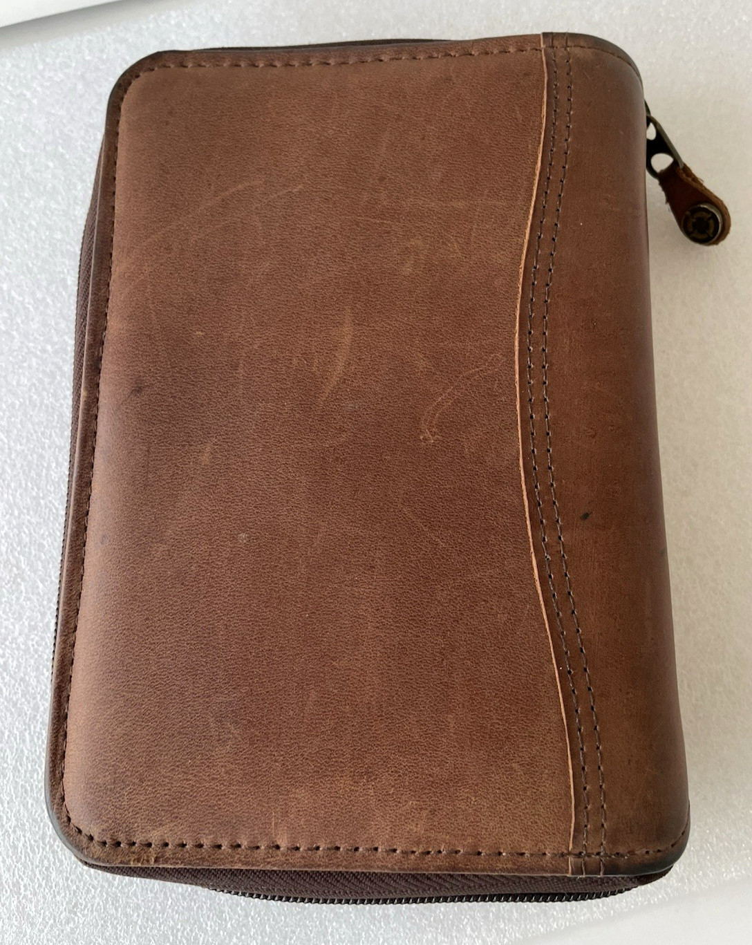 Vtg.1996 ~ Franklin Covey Space Maker ~6 Ring Binder/Planner Brown Leather ~ USA