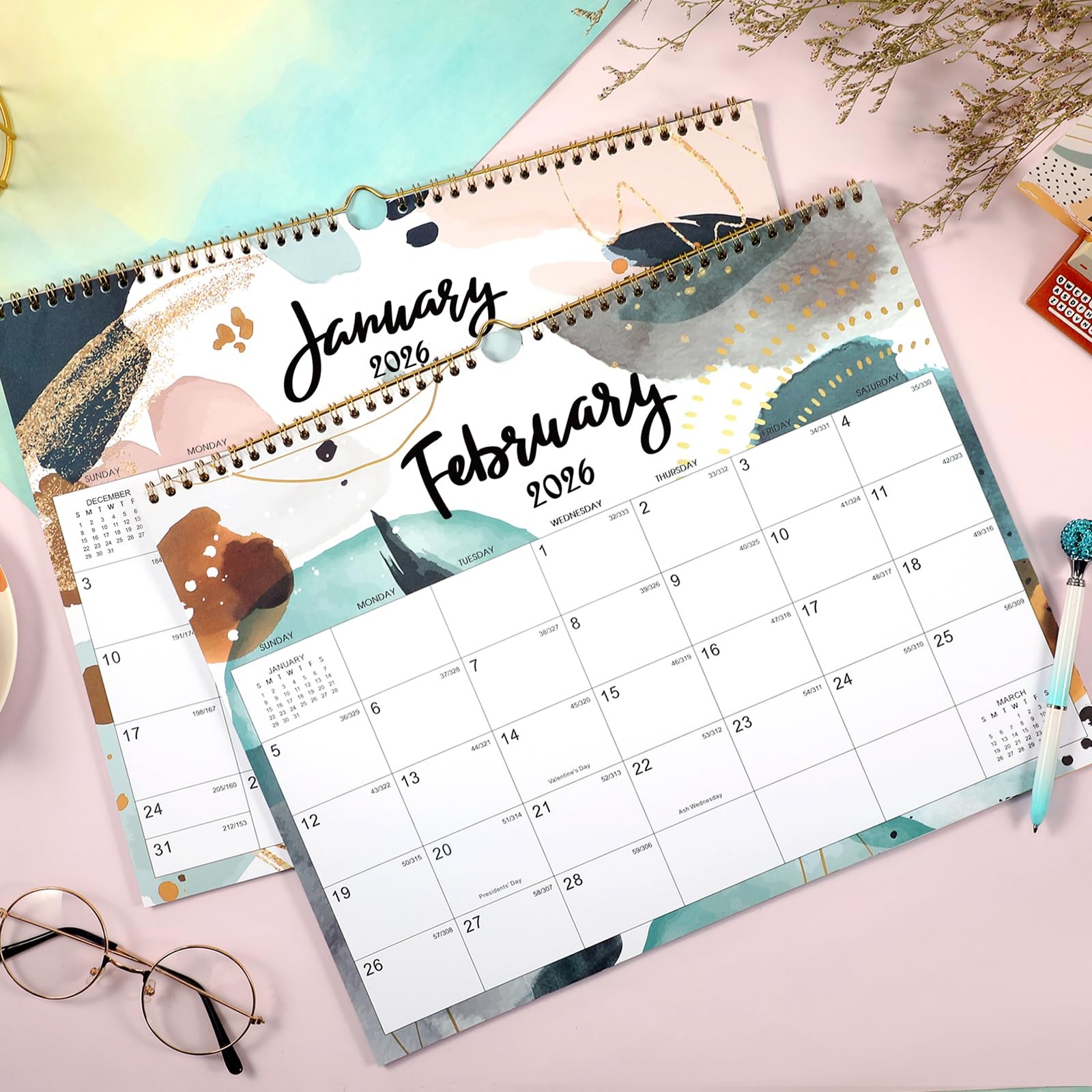 2026 Wall Calendar – 12 Months Hanging 2026 from Jan. 14.8″ x 11.6″