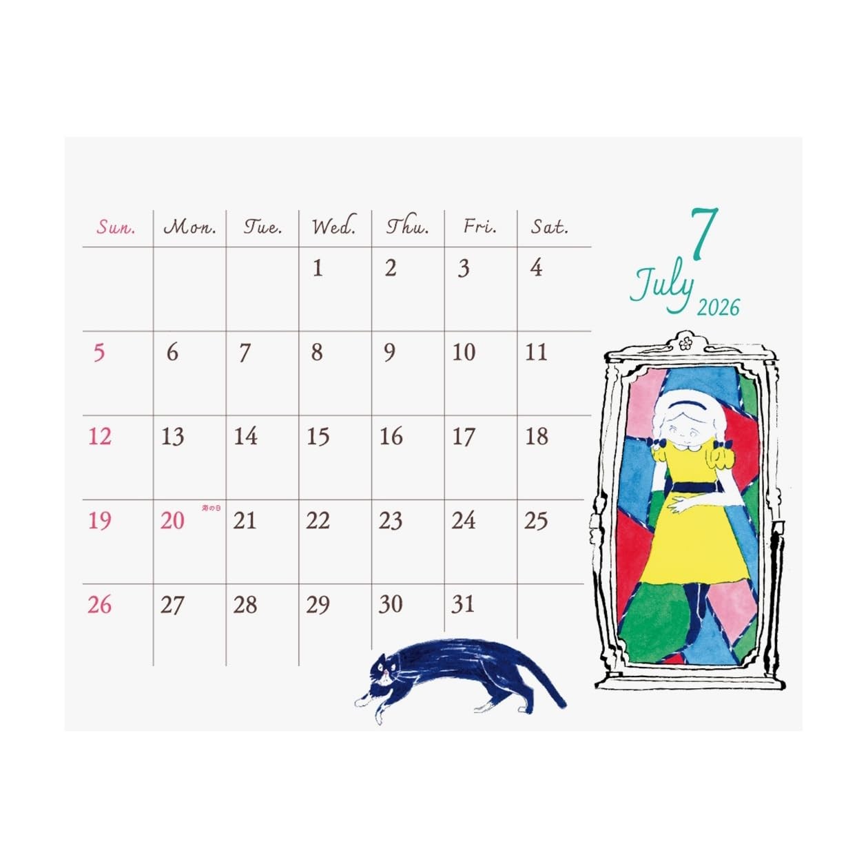 Art Print Japan 2026 Calendar Schedule Desk/Heisuke Kitazawa