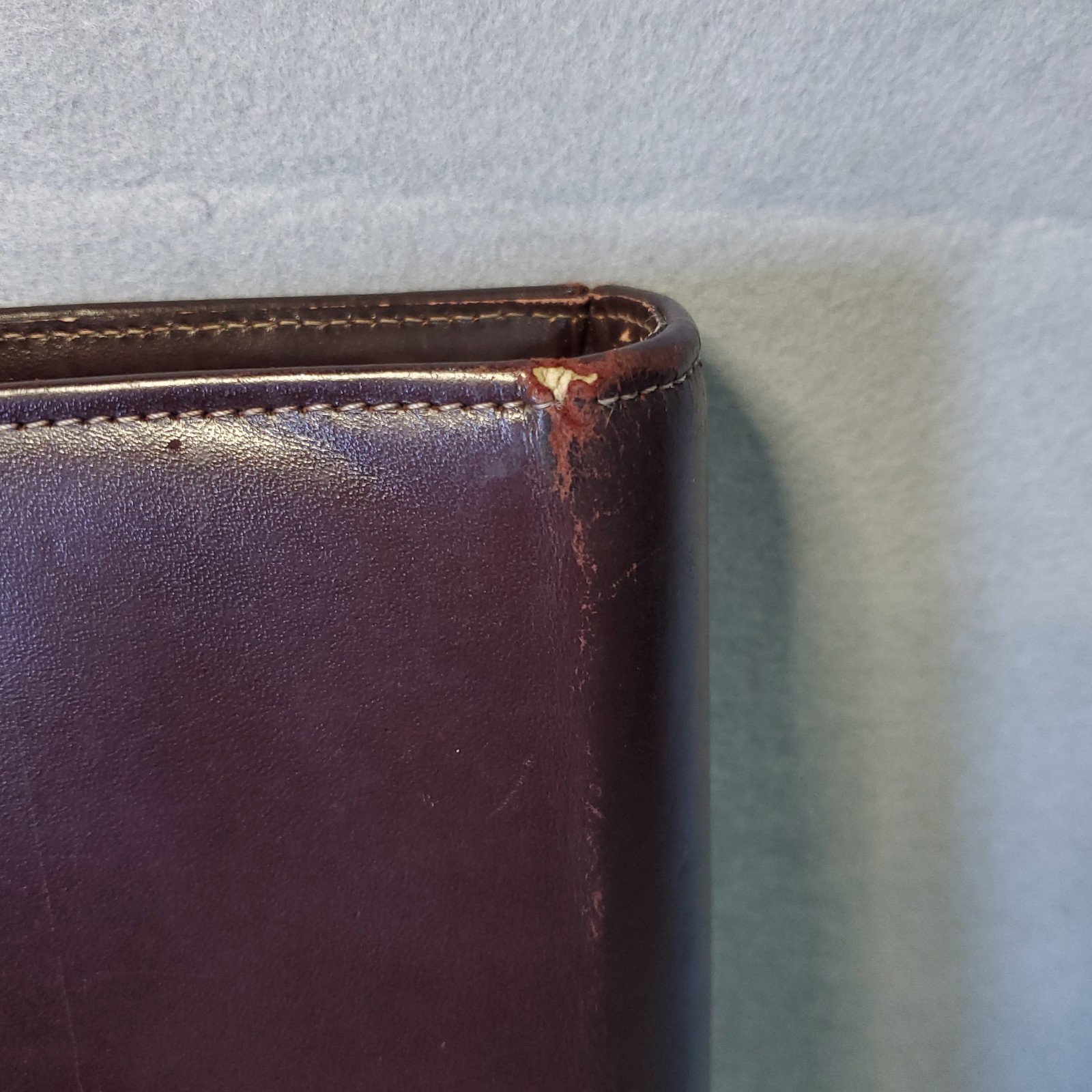 Franklin Full Grain Leather Day Timer Planner 7 Ring Red Brown Binder Vtg *READ*