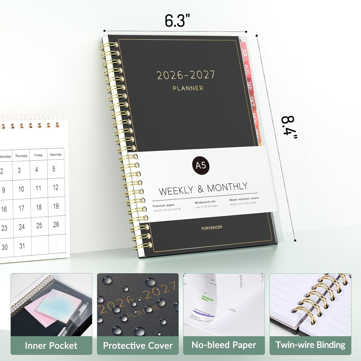Academic Planner 2026-2027, Weekly & Monthly Calendar Planner, July 2026-June 20