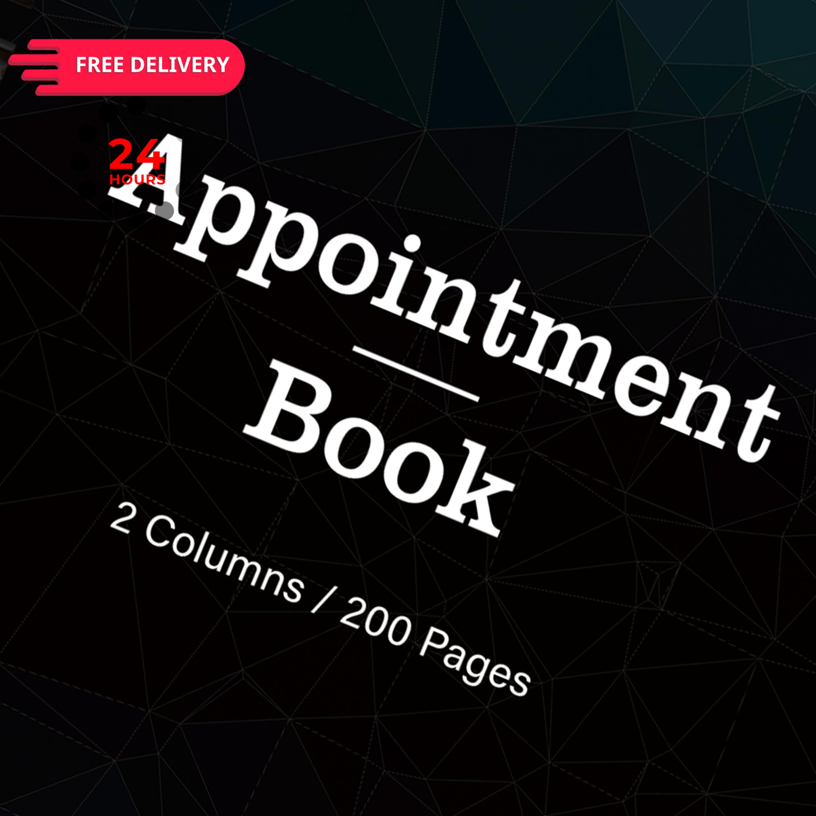 Appointment Book – Undated Salon Book, 4.5 x 11.5 inches, Black