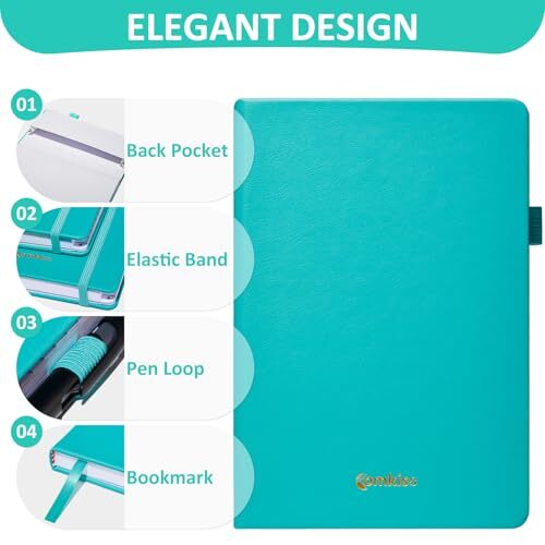 Address Book with Individual Alphabetical Tabs Laminated, Large B. Aquamarine