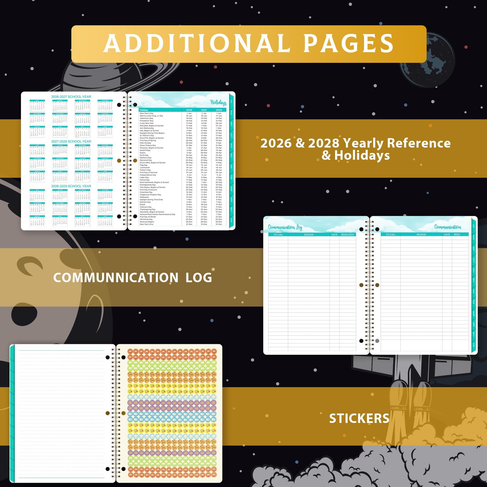Student Planner 2026-2027 – for Academic 11” x 8.5”, black