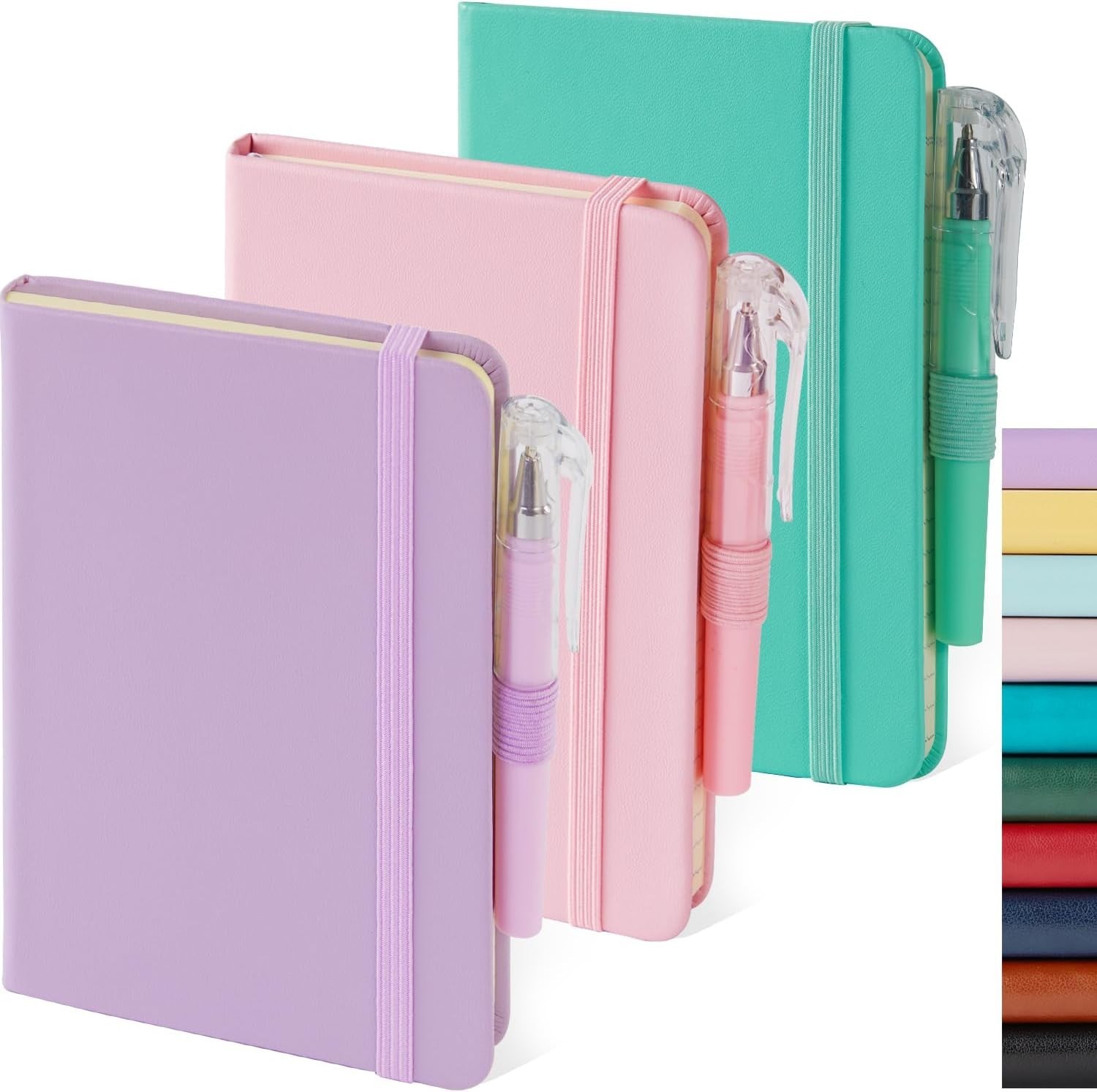 3 Pack Small Notebook Pocket Journals for Women, 3.7″ x 5.7″ A6 Mini Pocket S…