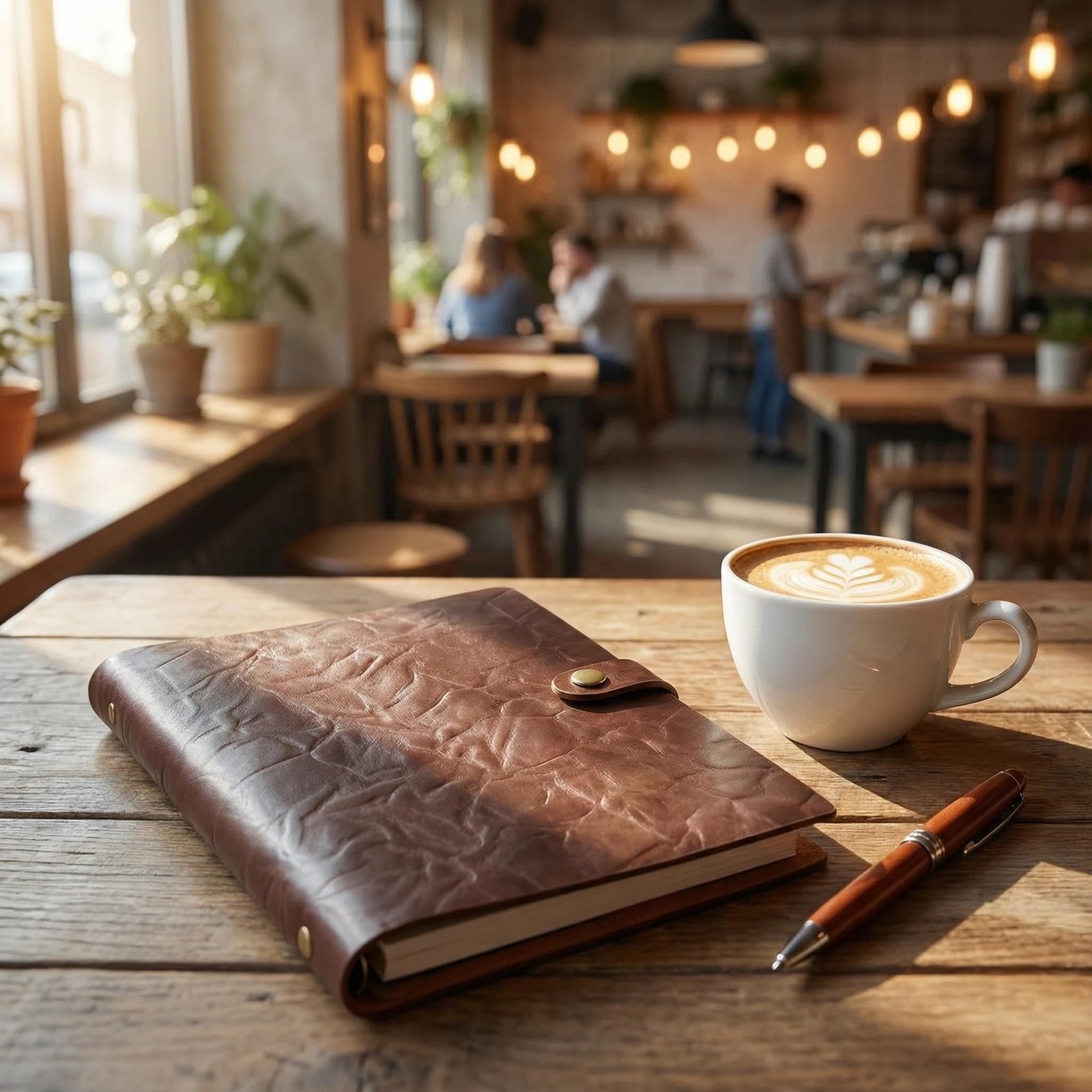 Refillable A5 Leather Binder Journal Soft Cover Notebook, Vintage Coffee