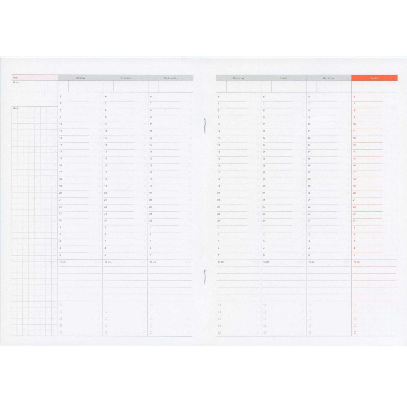 B5 Function Notebook Weekly Planner Vertical Type LDNT