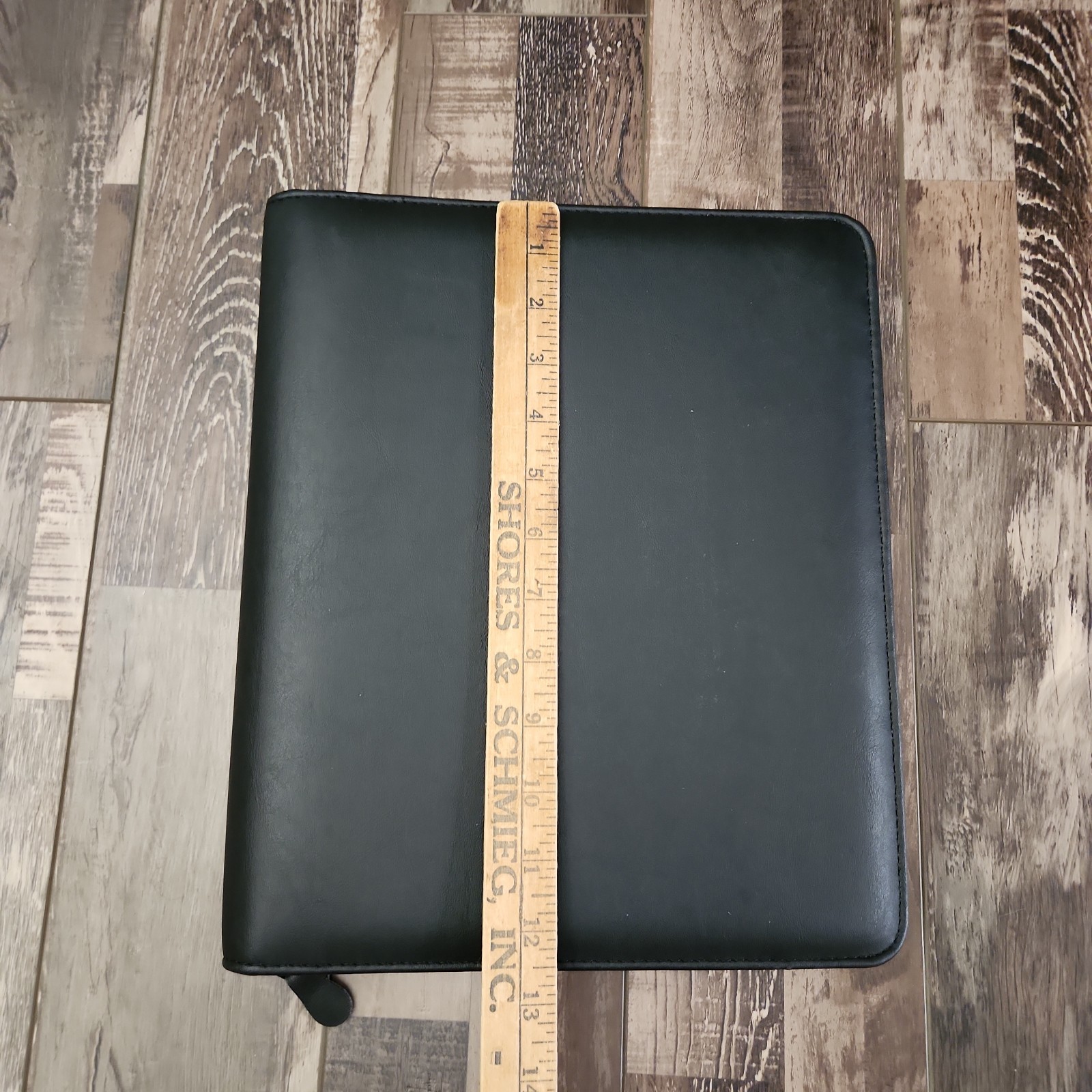 Large Franklin Covey Amway Binder 3 Ring Black Faux Leather Full Zip With Pocket