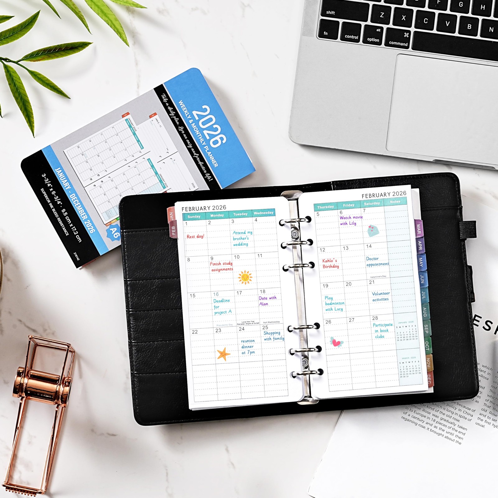 2026 Planner Refills – A6 Weekly and Monthly Planner Inserts, 4″ x 6.73″, Jan…