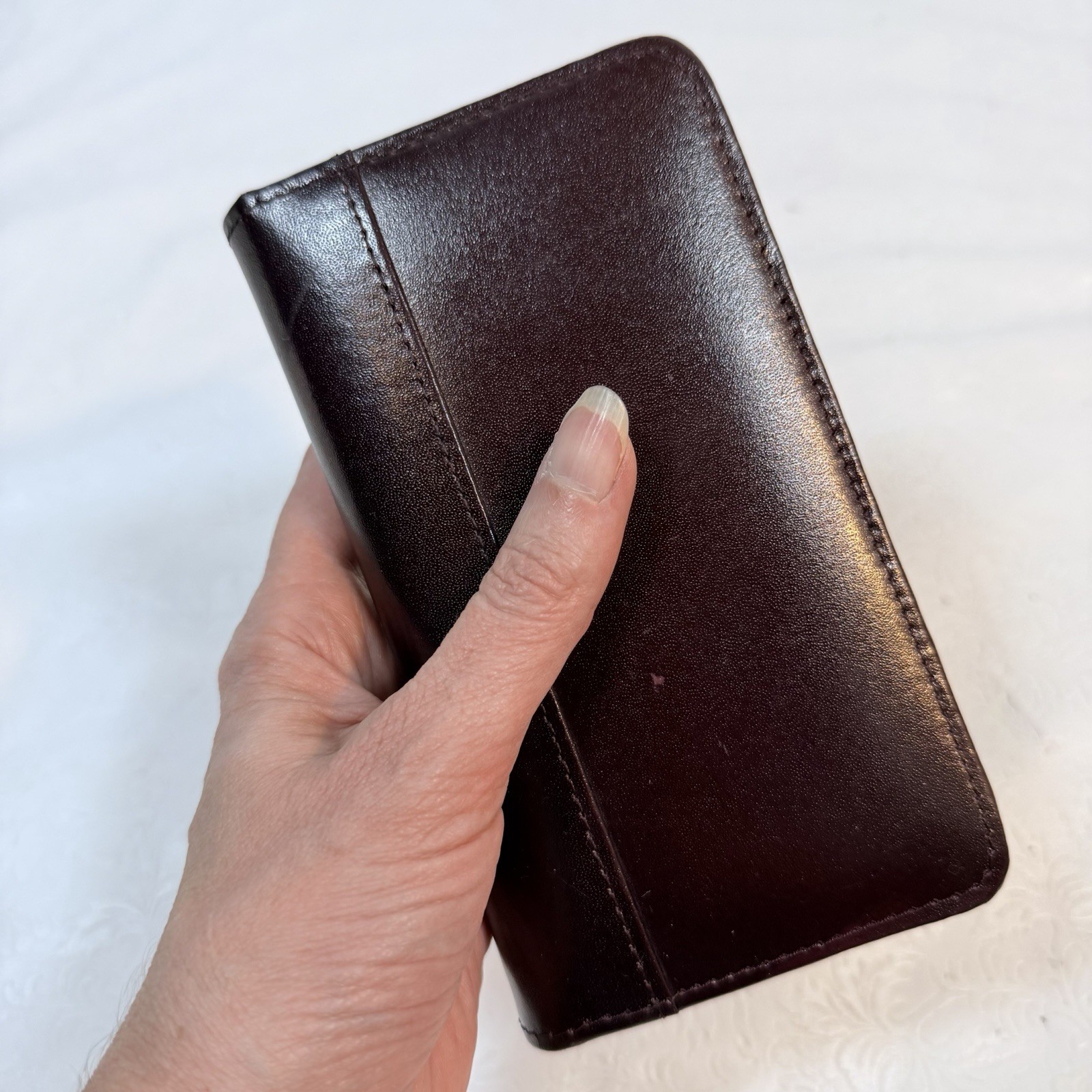 Vintage Protocol Burgundy Faux Leather Planner x Pocket Organizer 3.75×6.75