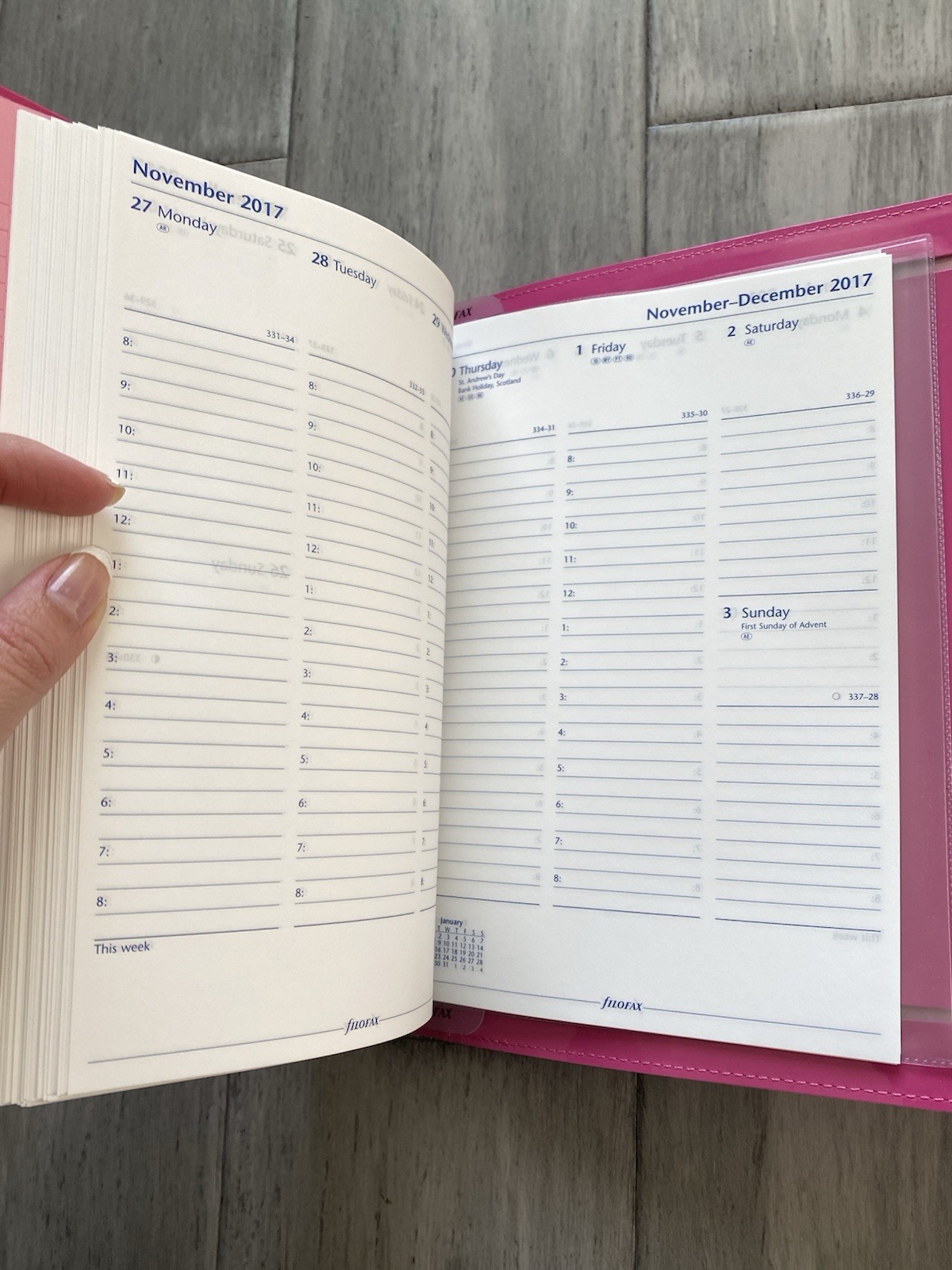 Filofax Domino Patent Organizer planner hot pink barely used