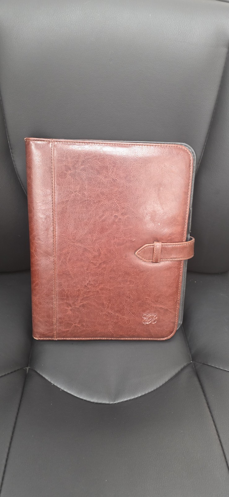 Vintage Leather Folio Executive Planner With EB initials