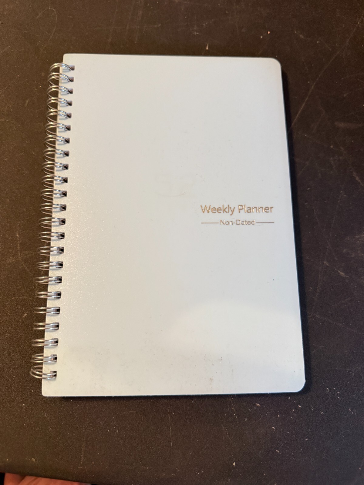 Weekly Planner Non Dated 52 Week Self Fill Spiral Bound – Blue/gold (158)