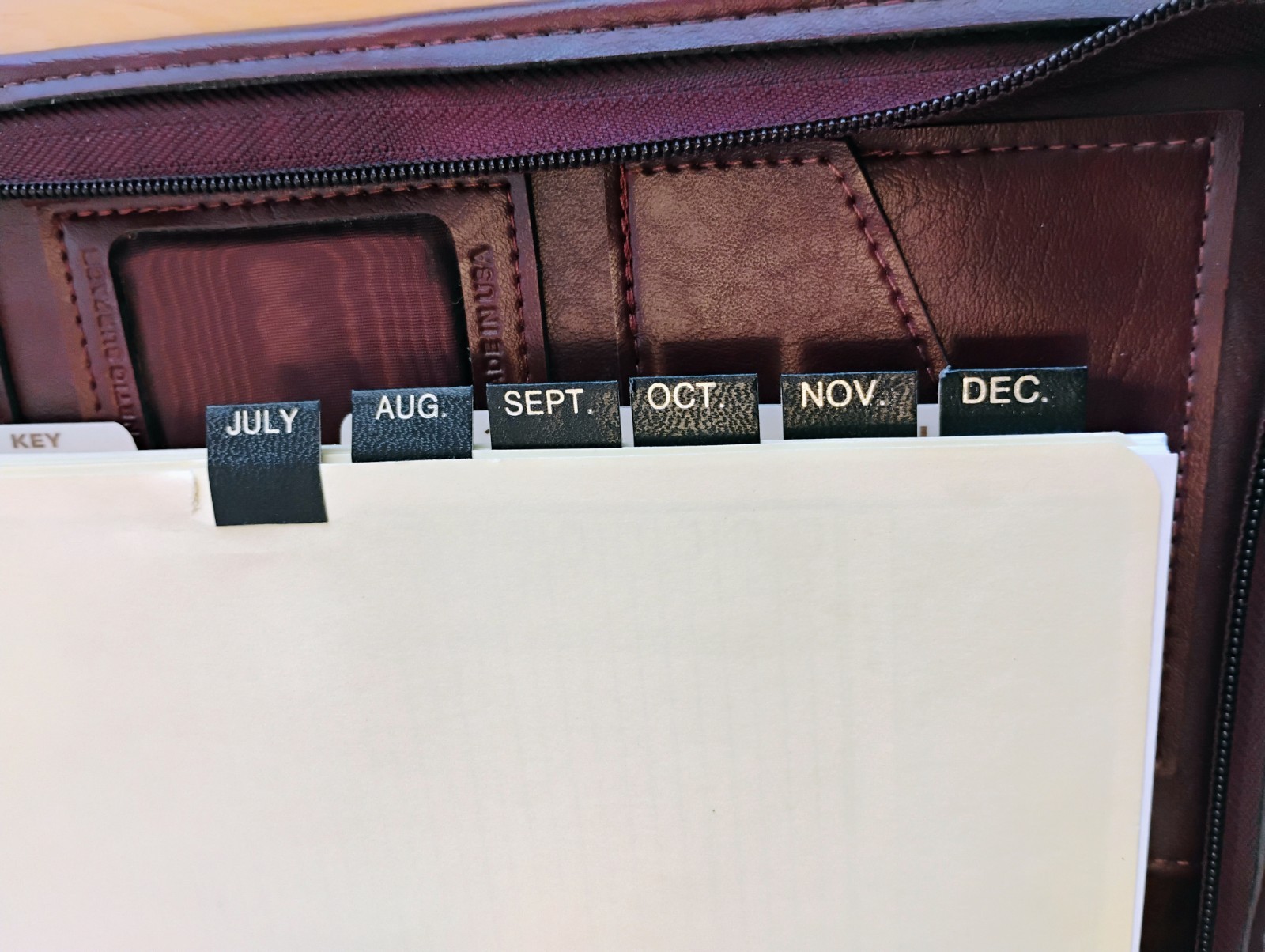 Time System A5 Leather Binder zip closure Pentel P225 Pencil CLEAN 1994 Planner