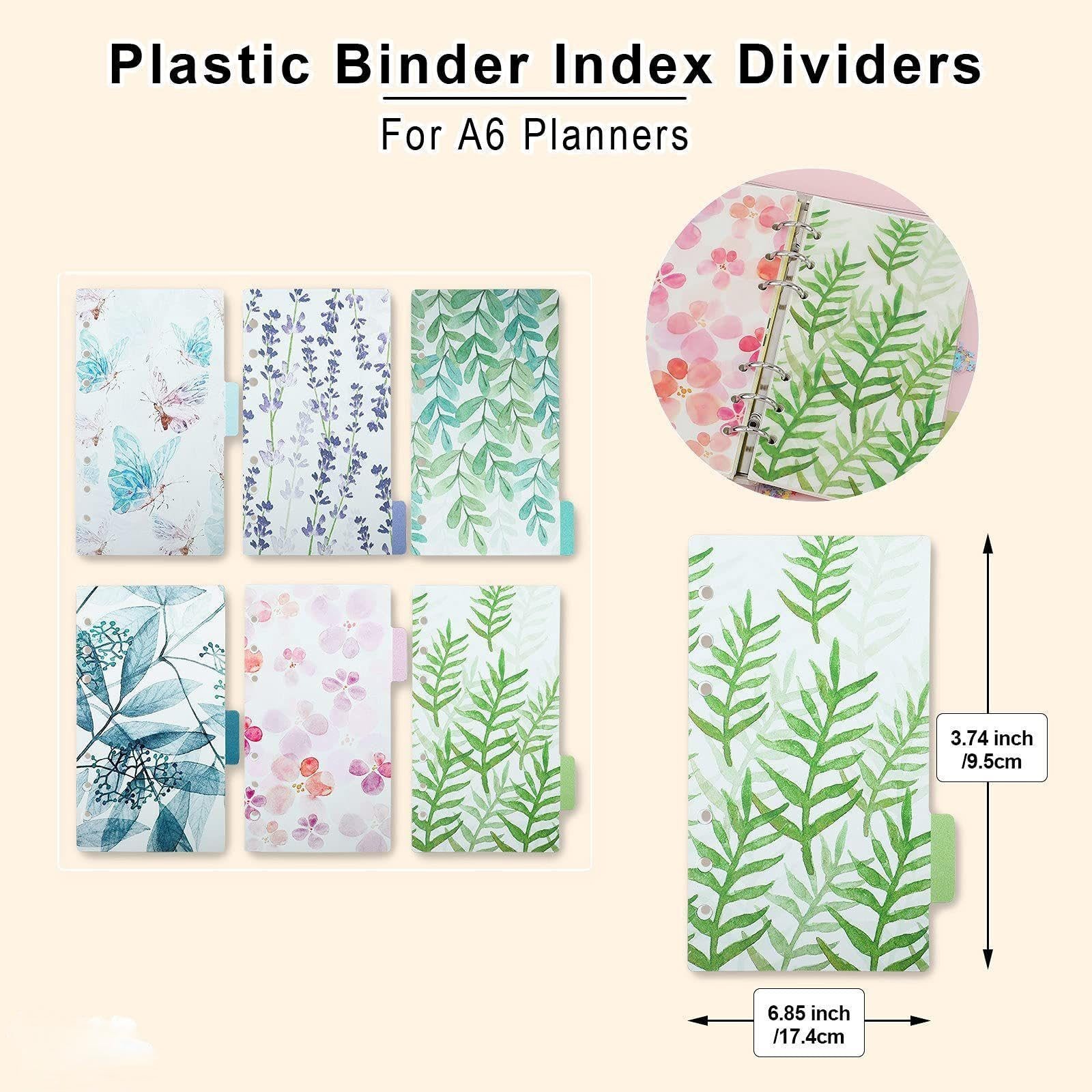 A6 Refill Paper set, 6 Plastic Binder inserts, 2 A6 Lined Refill Paper, 2 Bin…