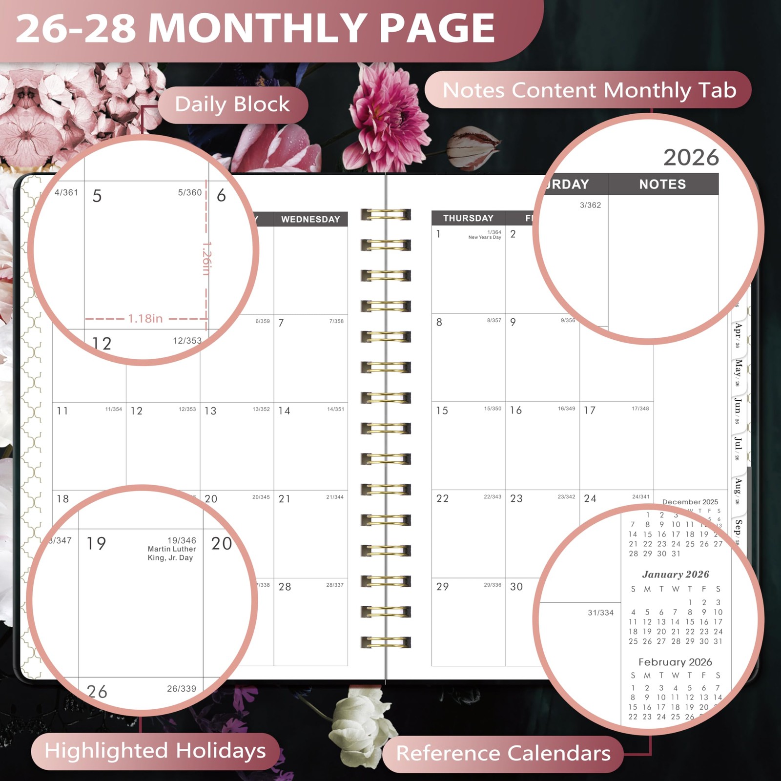 2026-2028 Monthly Planner/Calendar – 3 Year Monthly Planner 2026-2028, JAN. 2…