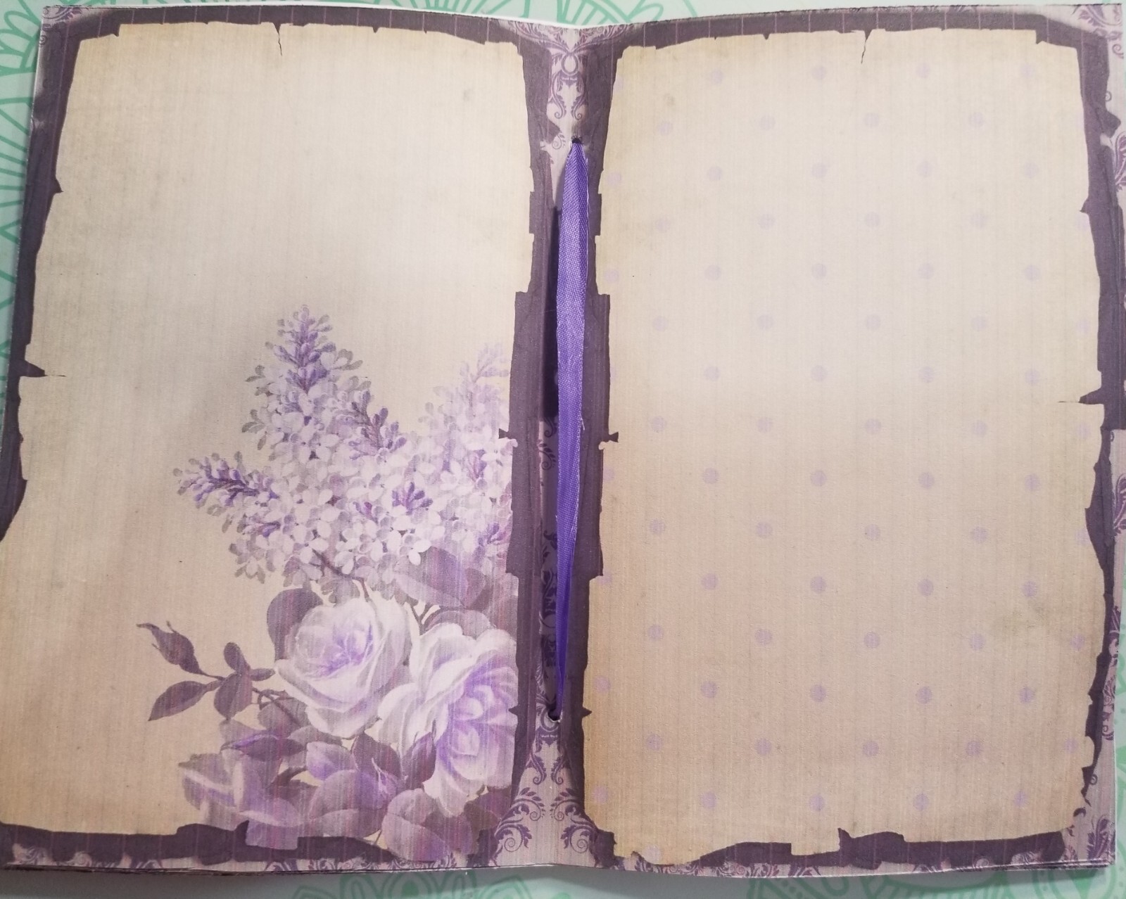 Junk Journal Booklet “LEMONS & LAVENDER” HANDMADE Pockets, Cards, Vtg. Clip