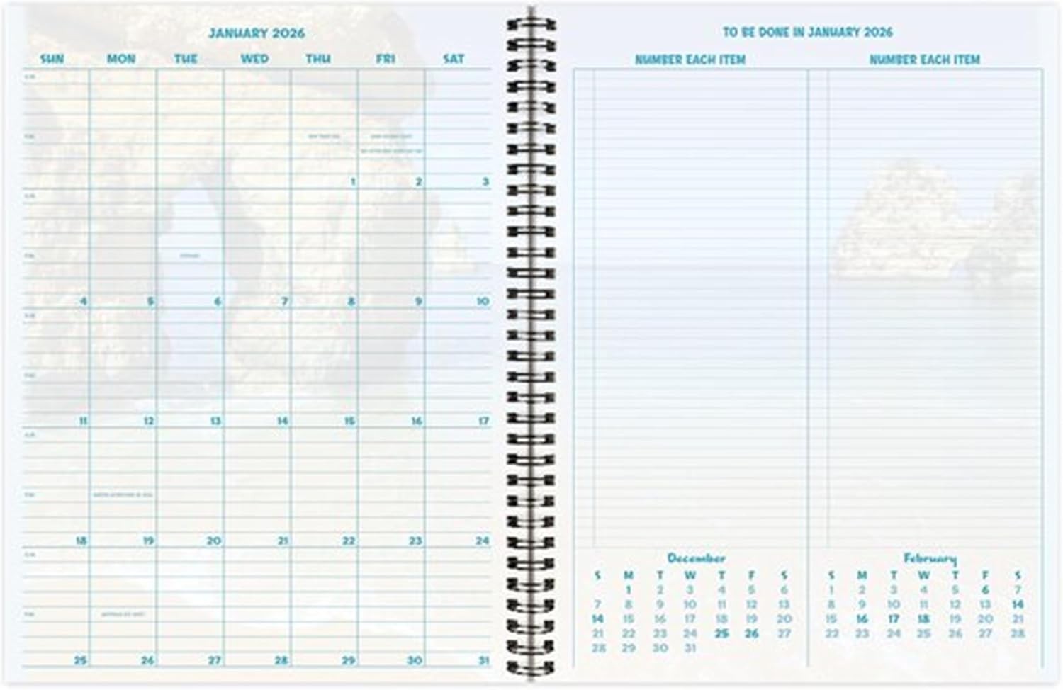 Day-Timer Beautiful Coastlines 2026 2-Page-Per-Week Refill, Size 5, 8 1/2″ x 11