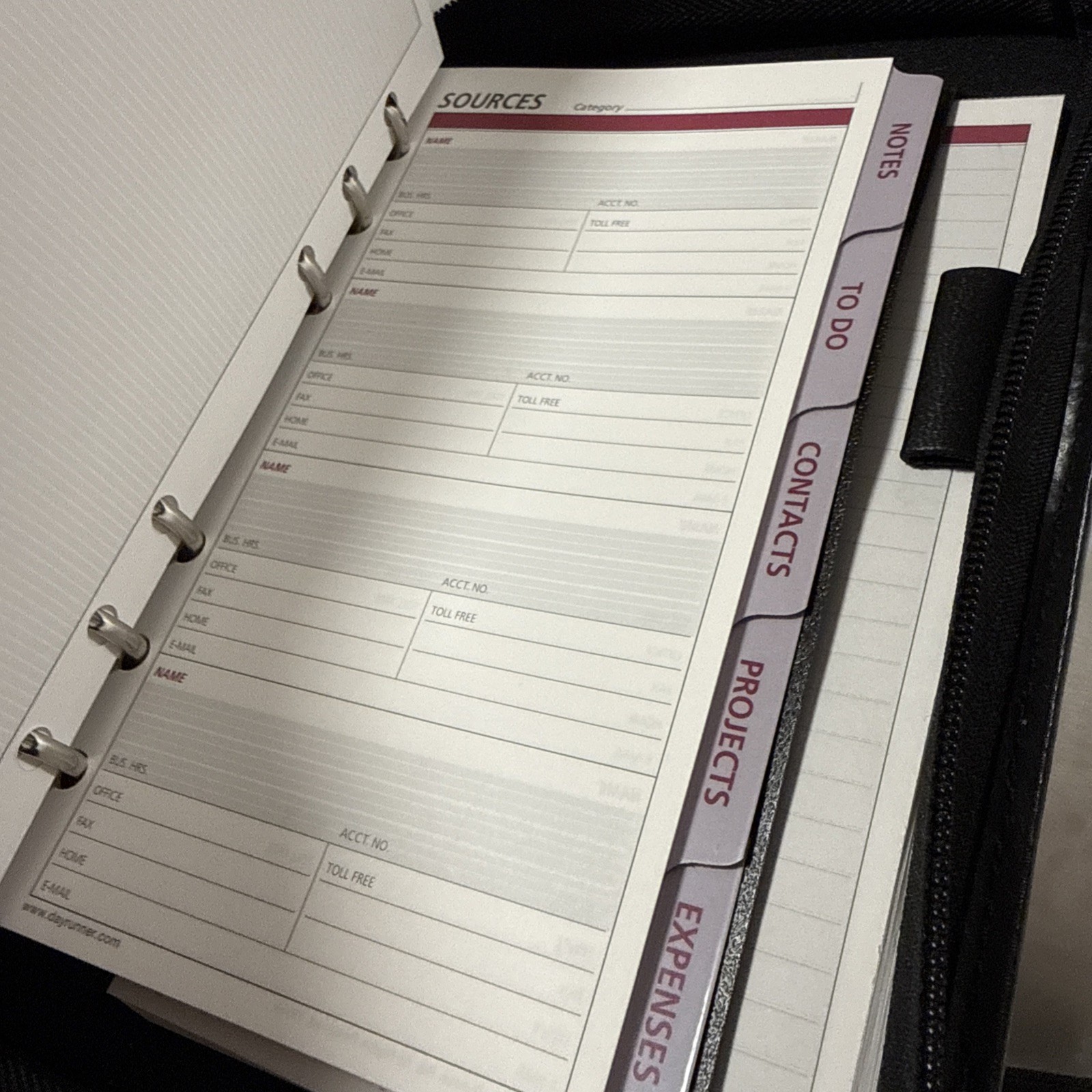 Dayrunner Personal Organizer Running Mate Ed 8×6 Zip Around 6 Ring Black – New