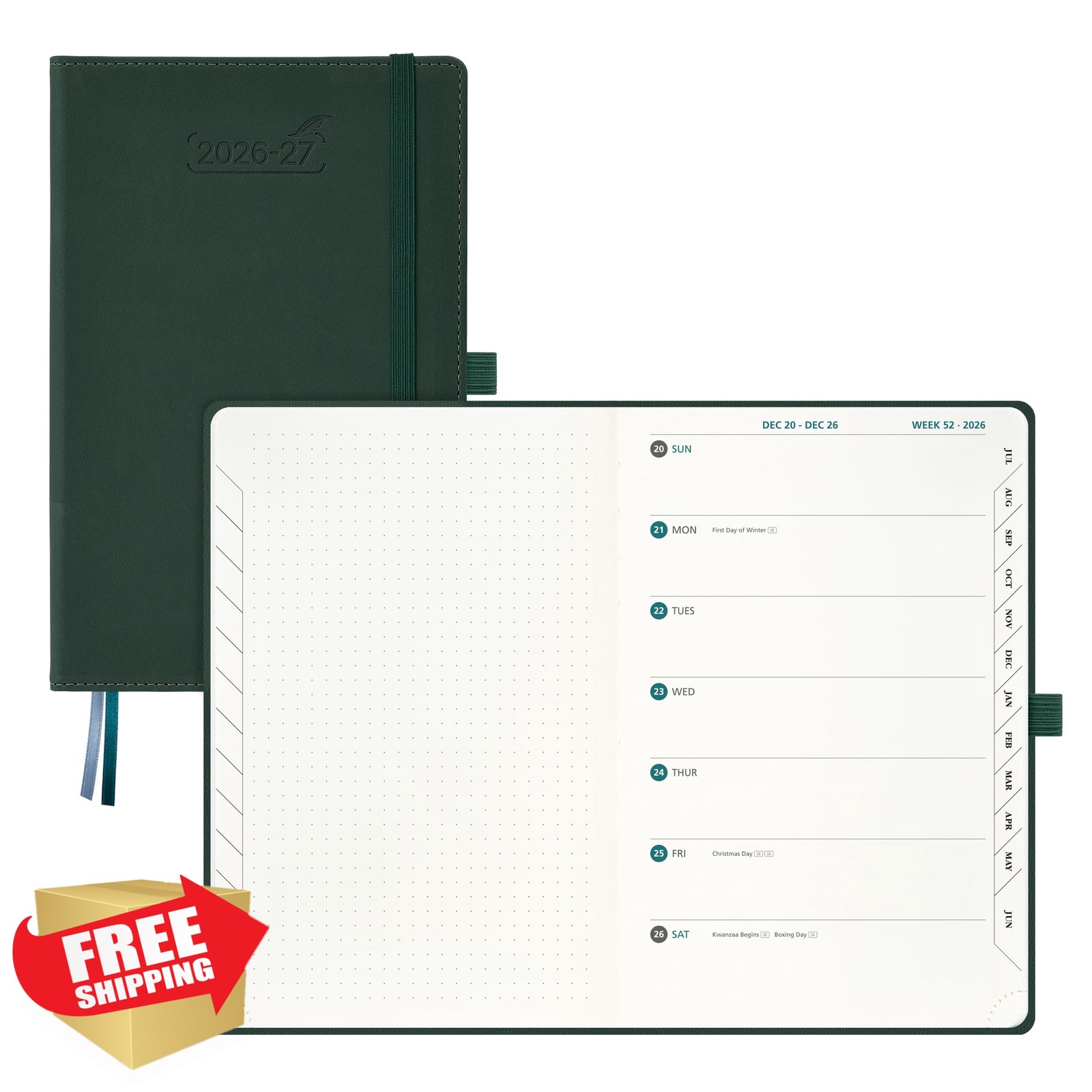 BEZEND Medium Forest Green Planner Jul 26-Jun 27
