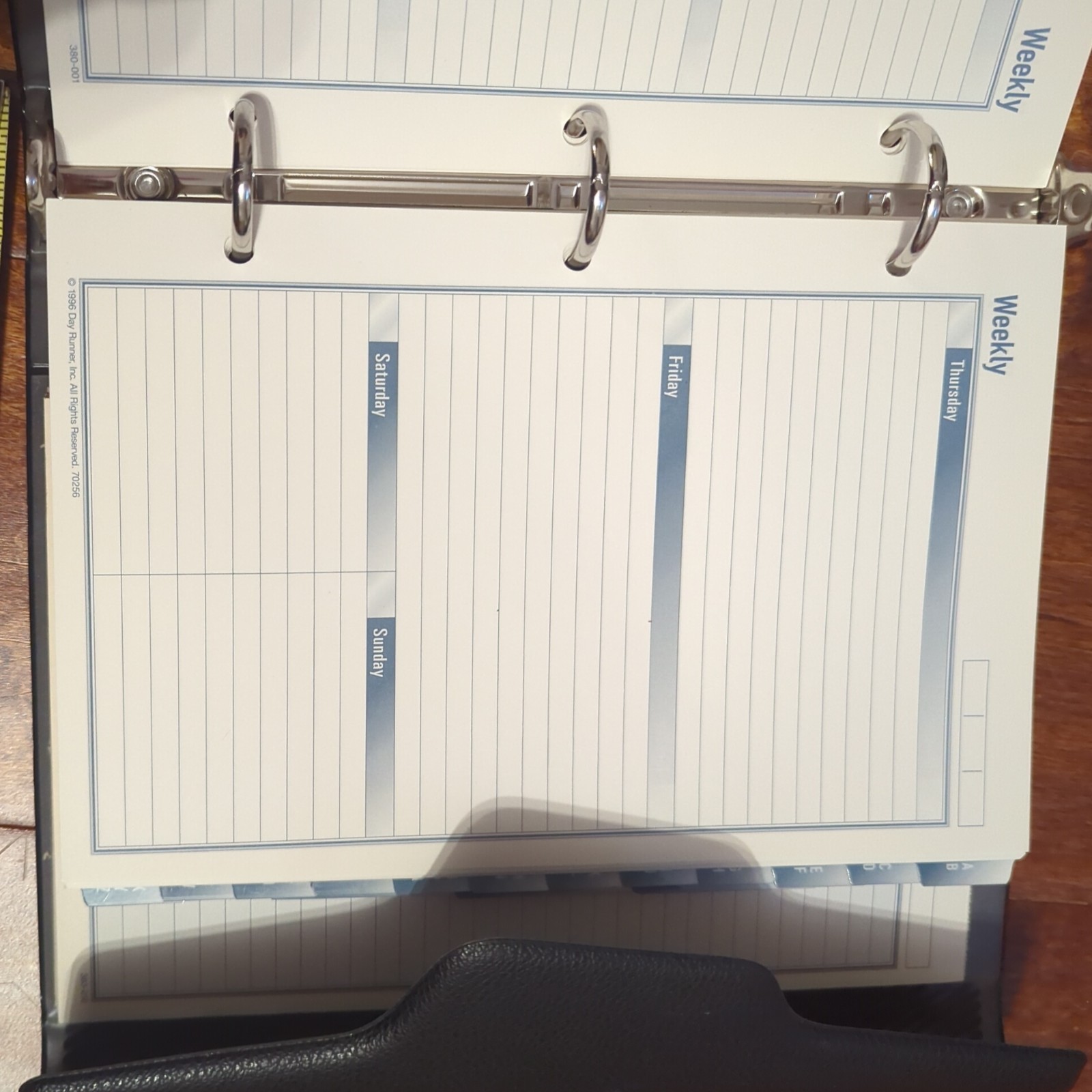 Vtg DAY RUNNER 3 Ring Fact Centre Planner Organizer Binder Vinyl Cover