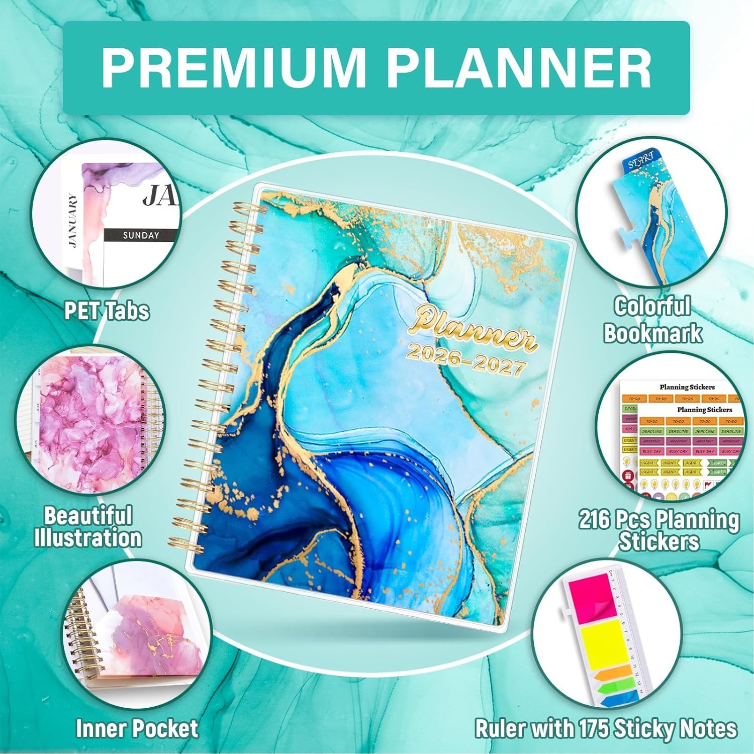 Large 7.9″ x 9.8″ Planner with Accessories”