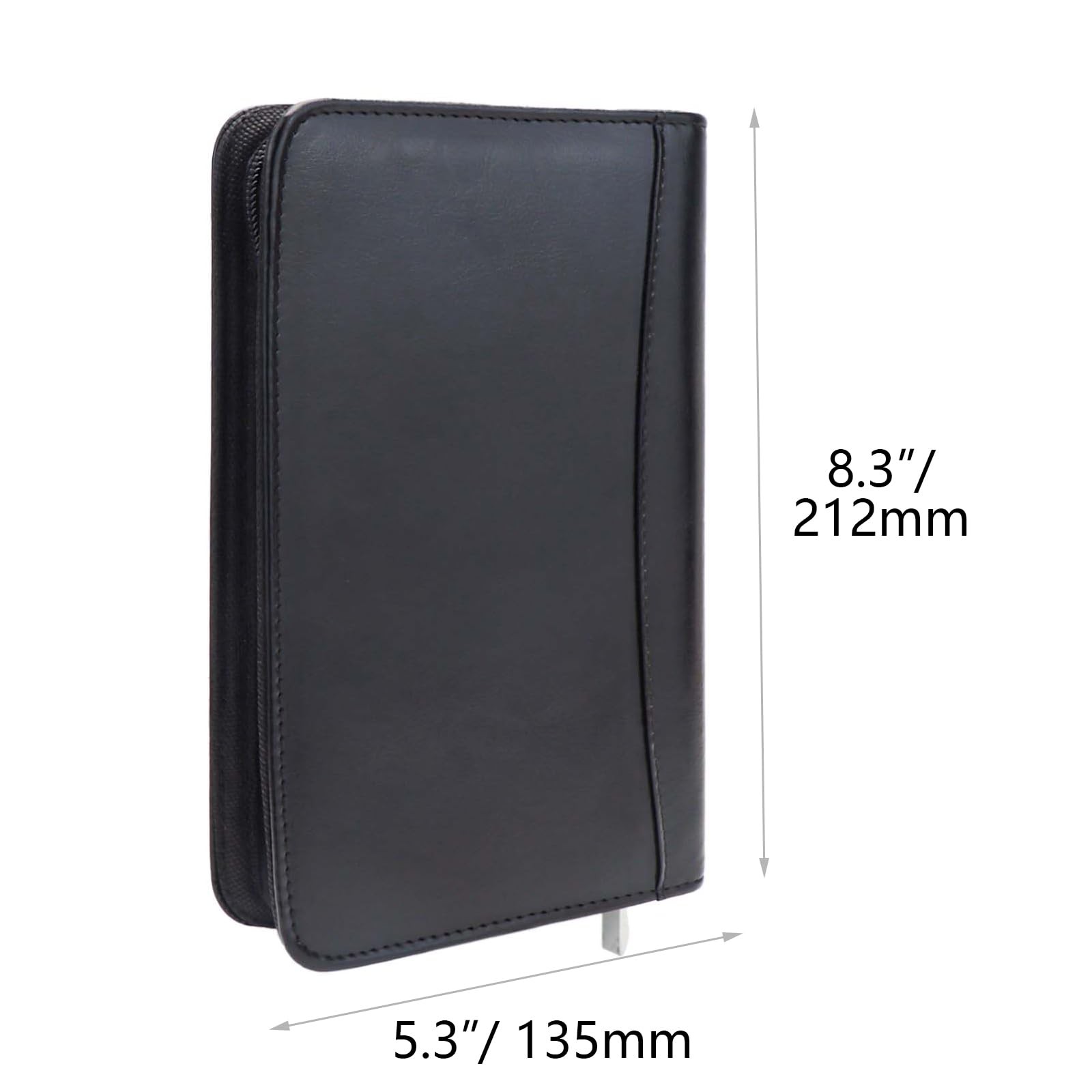 Black A6 Budget Binder Zipper PU Leather Binders Cover A6,
