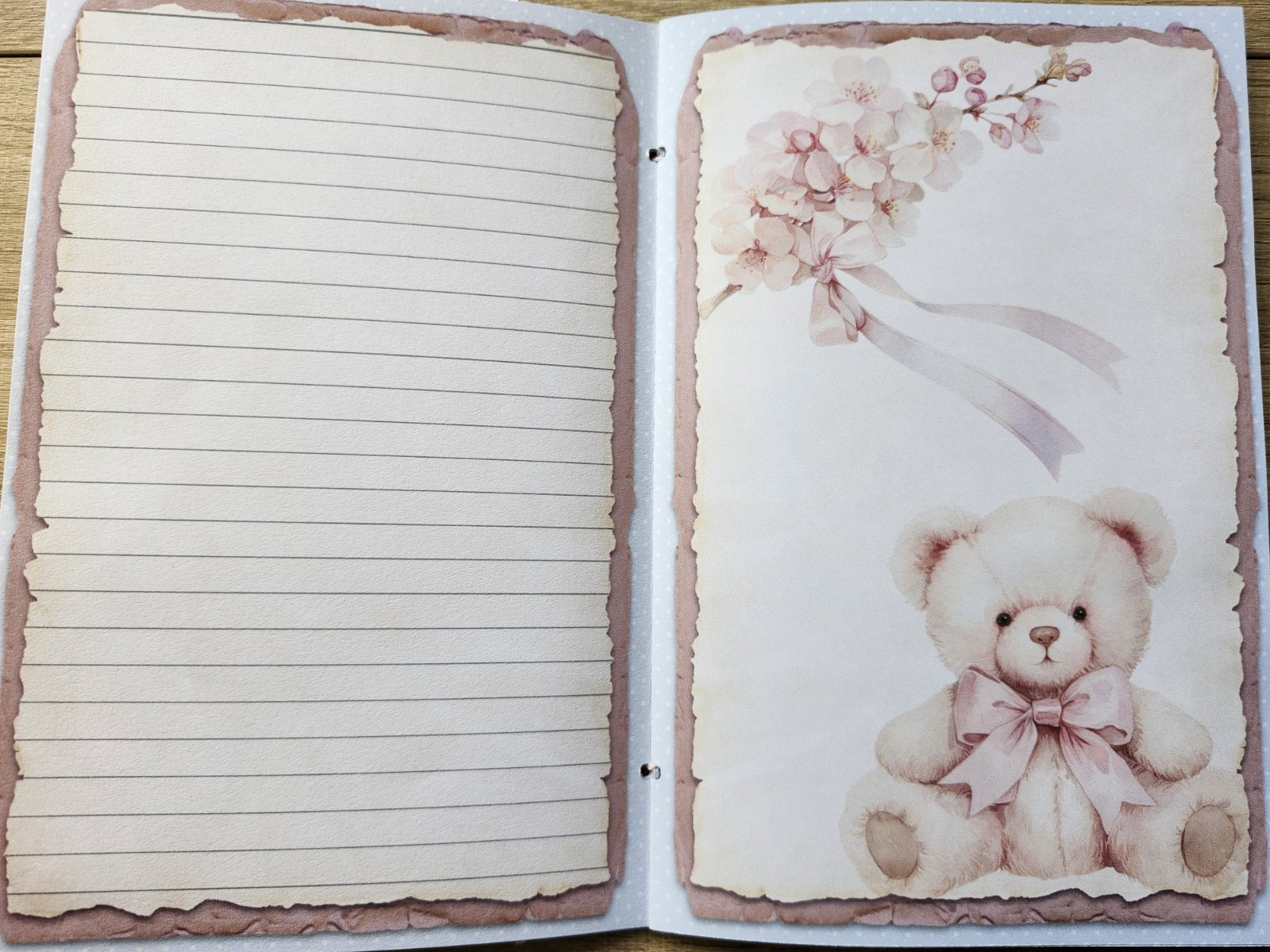 Junk Journal Blank Booklet “COQUETTE PRINCESS” Handnade Pink Bows Puppies LG