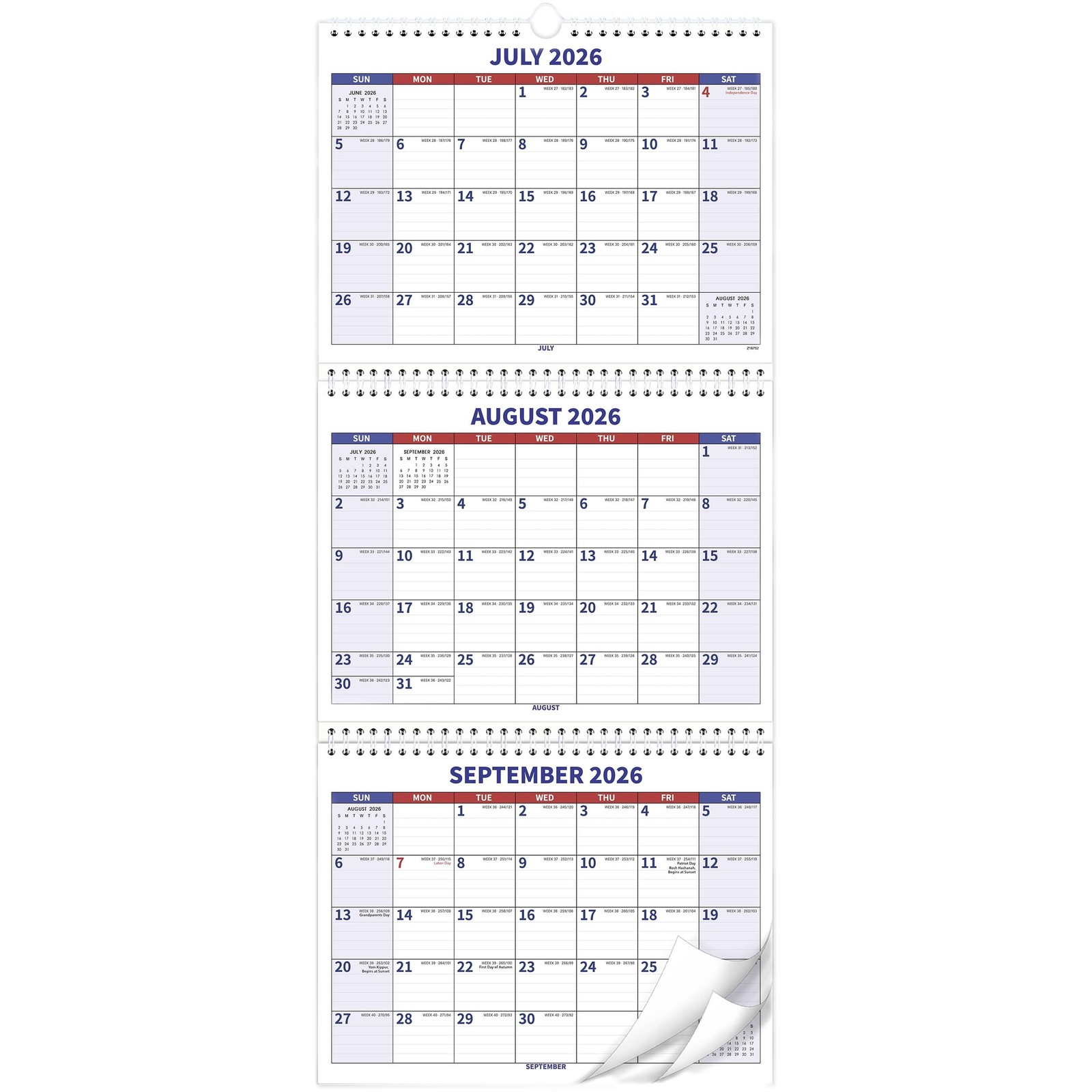 2026-2028 Wall Calendar – July 2026 – June 2028, 3 Month Wall Calendar 202