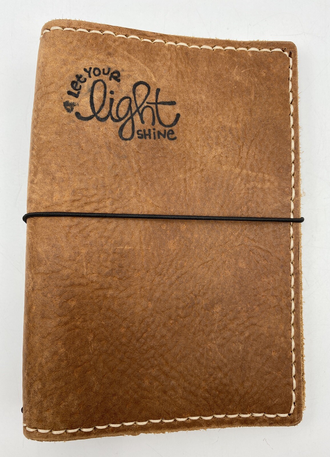 A6 Soft Rustic Leather 7.5 X 5.25 Travelers Notebook “Let Your Light Shine”