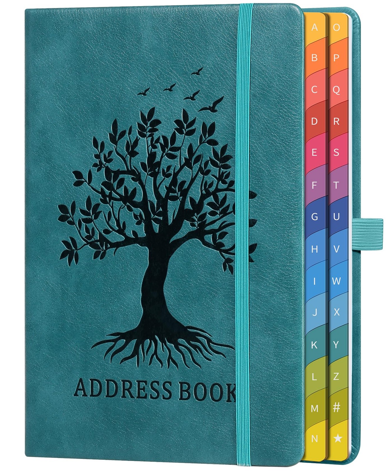 Address Book with Colorful Alphabetical Tabs (8.4″ x 5.8″) – Address Books fo…