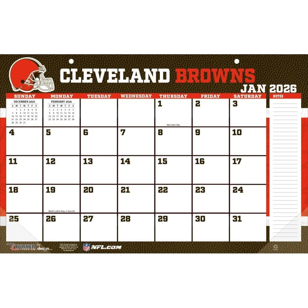 TURNER SPORTS Cleveland Browns 2026 17×11 Desk Calendar Large, 2026