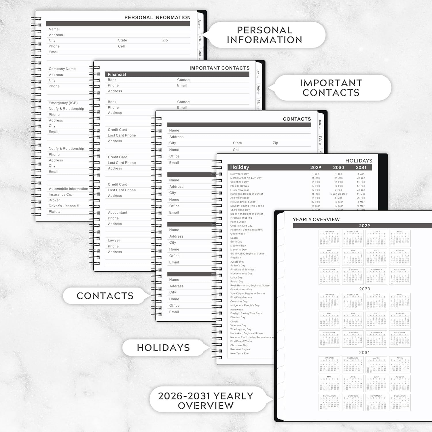2026-2031 Monthly Planner/Calendar – 5 Monthly Planner, Jul. 2026 – Jun. 203…