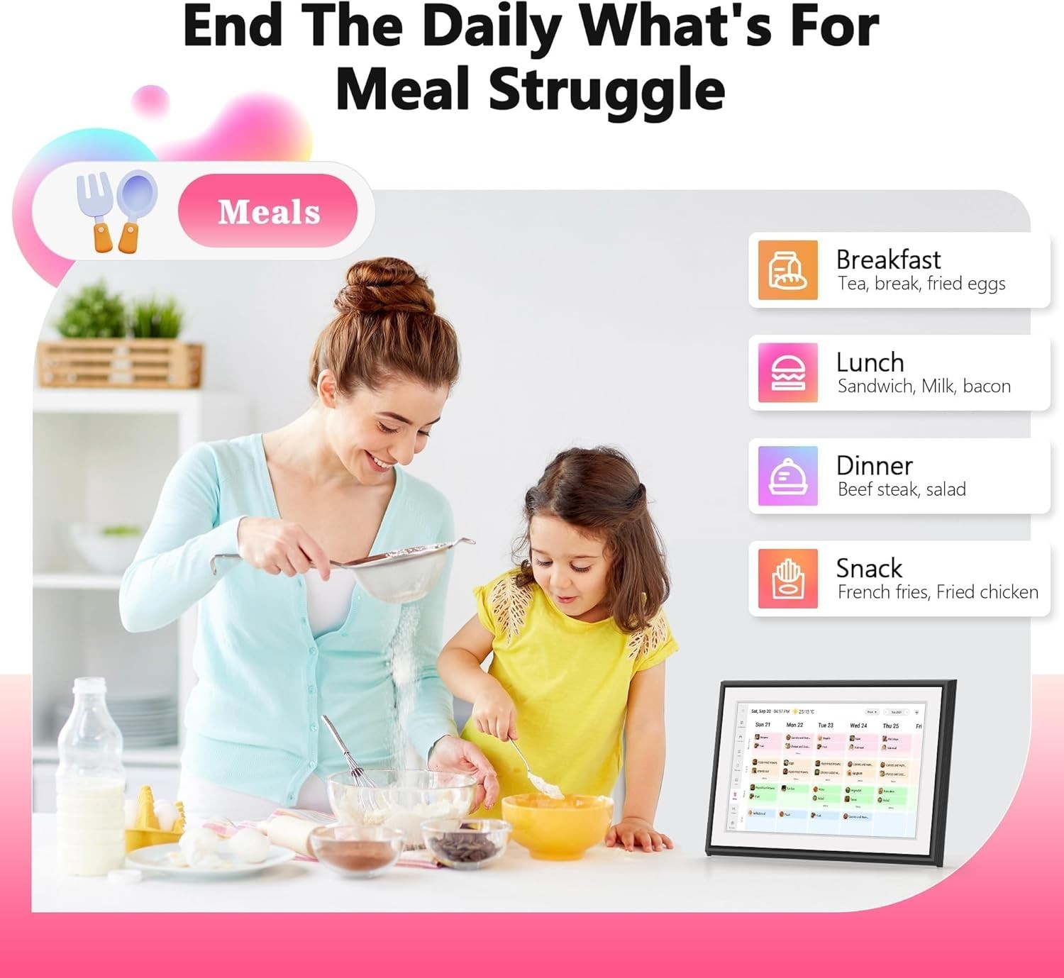 10.1″ , Smart Touchscreen Interactive Display, Electronic Organizer for Month…